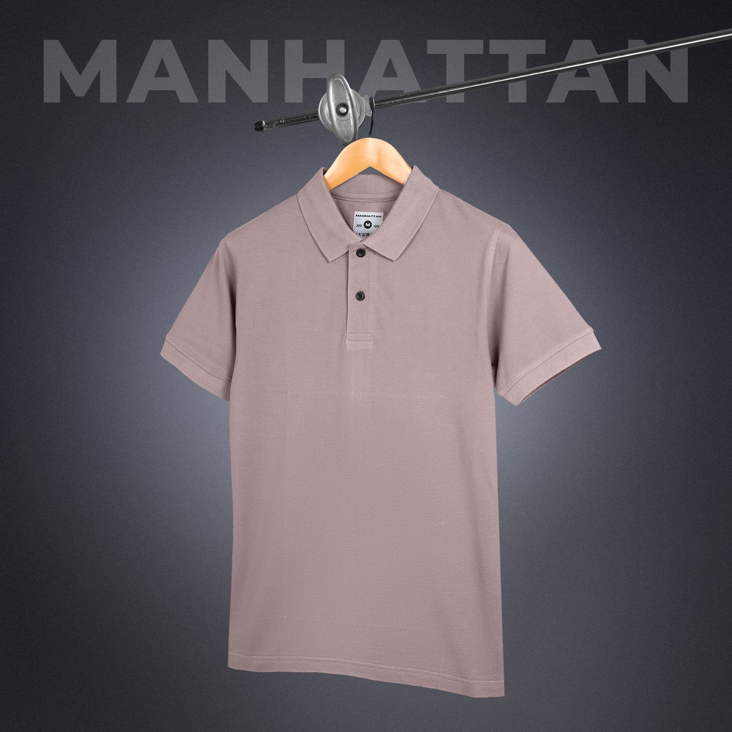 Pure Cotton Polo Plain T Shirts (Dusty Pink) Without Pocket