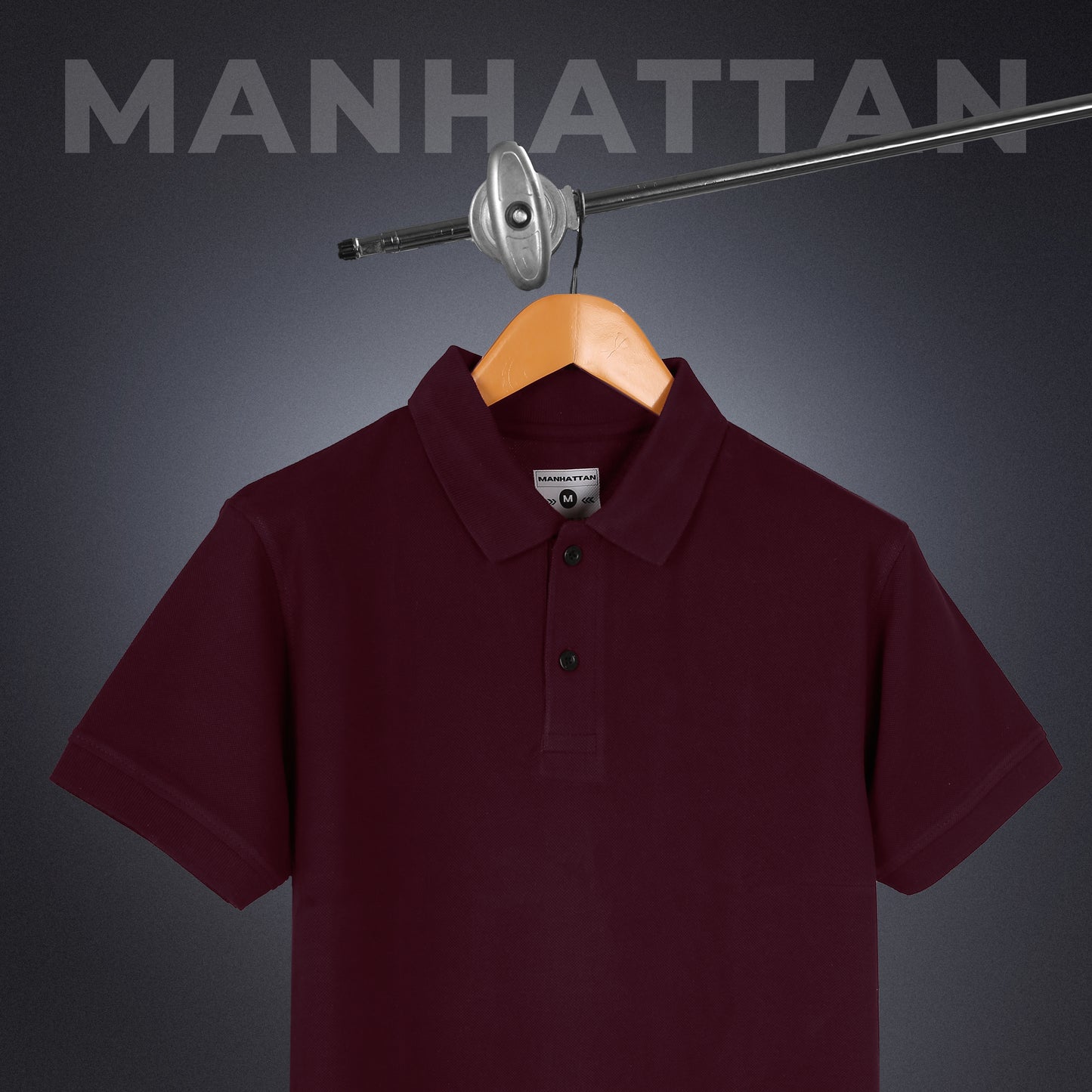 Pure Cotton Polo Plain T Shirts (Maroon) Without Pocket