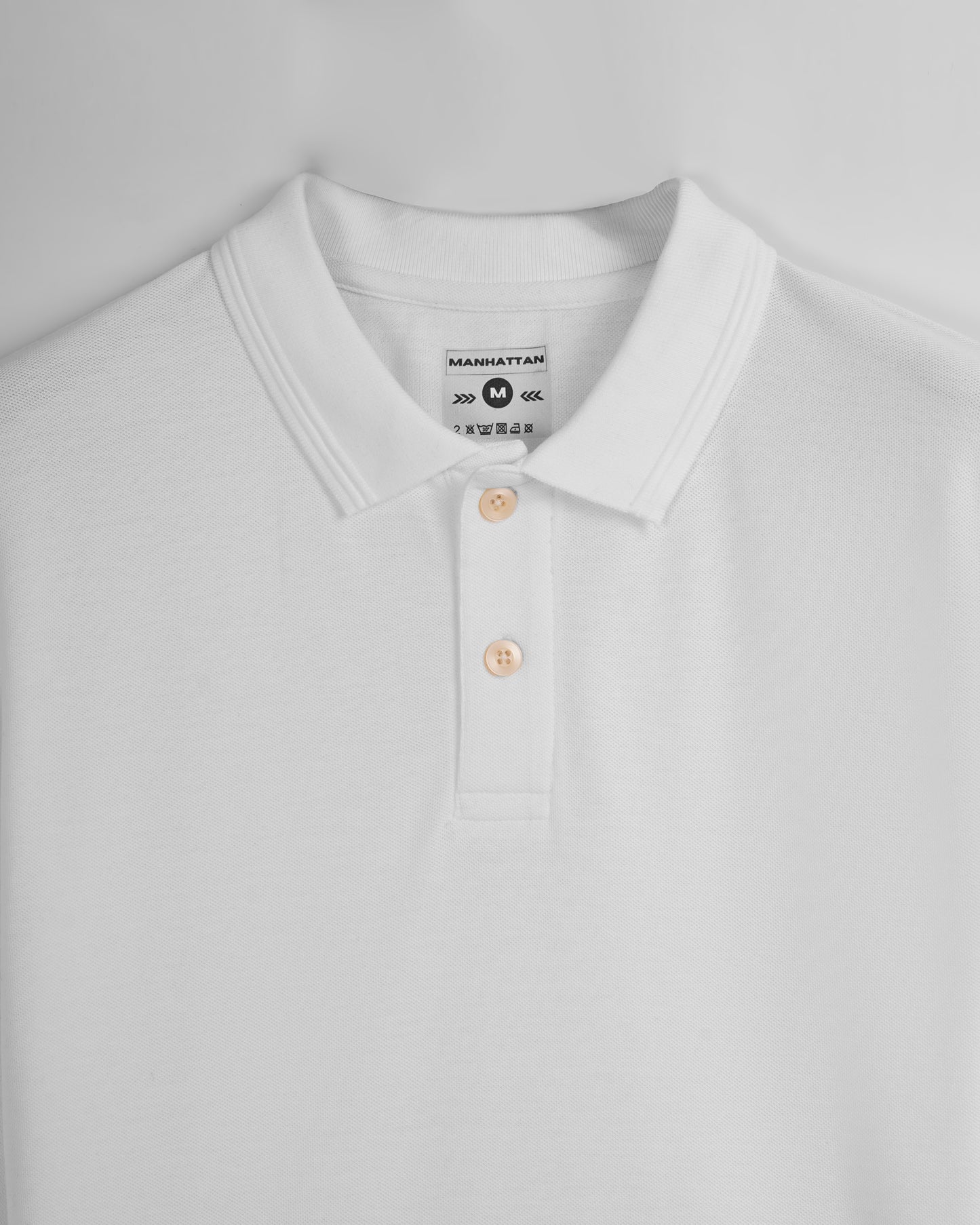 Polo Full Sleeve Unisex White Without Pocket