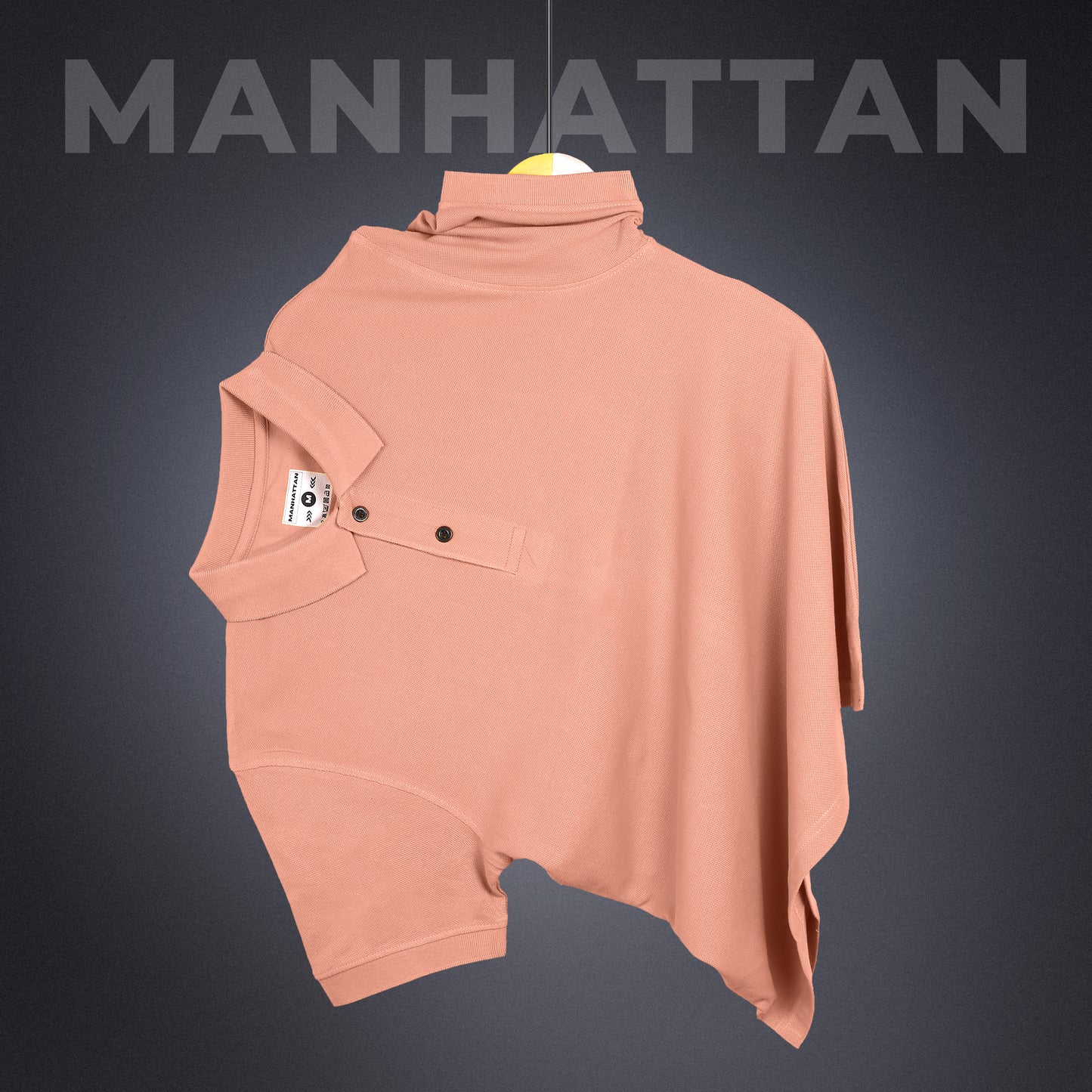 Pure Cotton Polo Plain T Shirts (Light Orange) Without Pocket