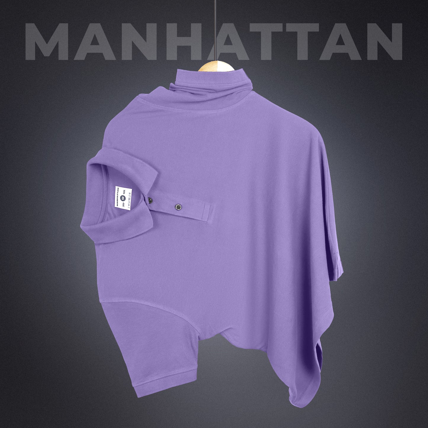 Pure Cotton Polo Plain T Shirts (Lavender) Without Pocket