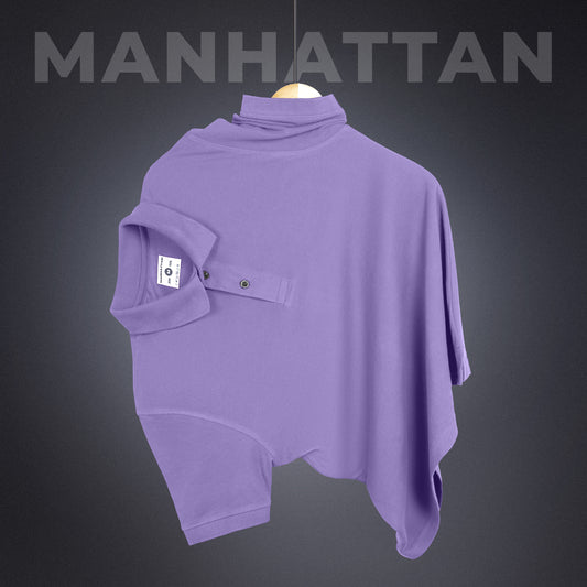 Pure Cotton Polo Plain T Shirts (Lavender) Without Pocket