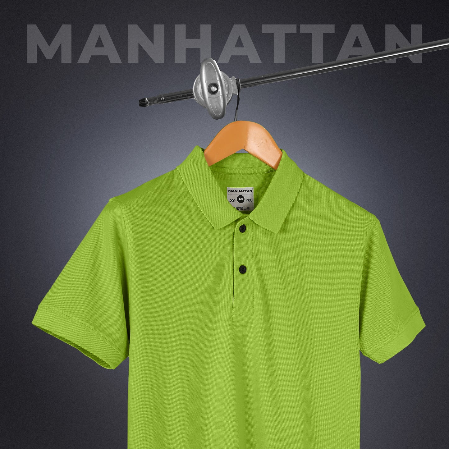 Pure Cotton Polo Plain T Shirts (Apple Green) Without Pocket
