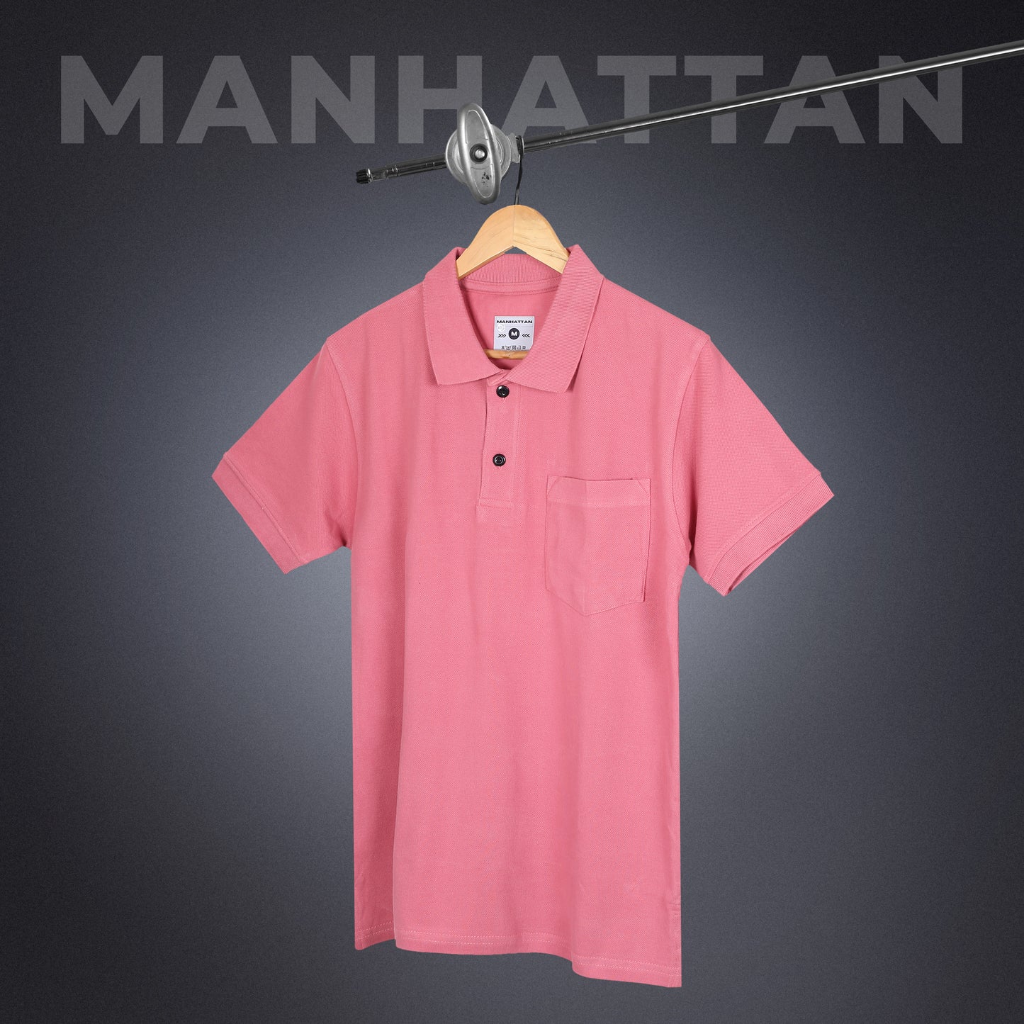 Pure Cotton Polo Pocket T shirts (Bubble Gum Pink)