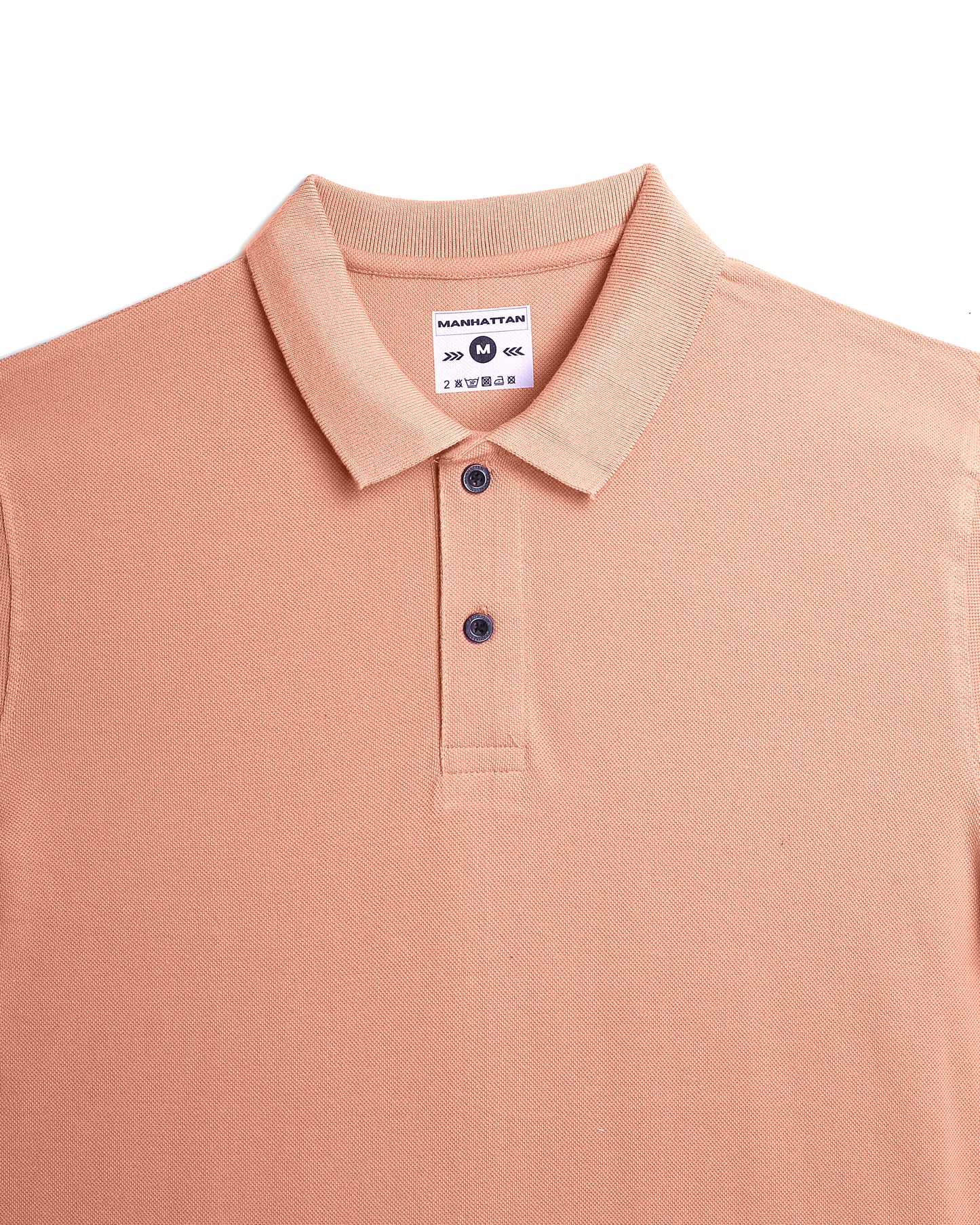 Pure Cotton Polo Plain T Shirts (Light Orange) Without Pocket