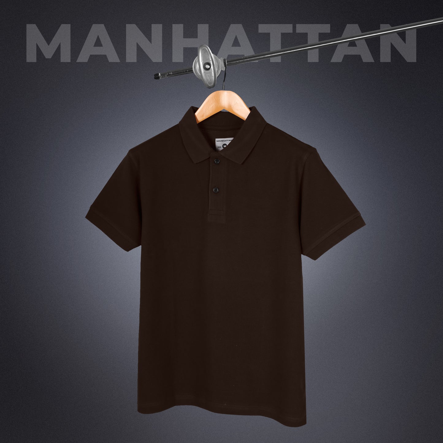 Pure Cotton Polo Plain T Shirts (Coffee Brown) Without Pocket