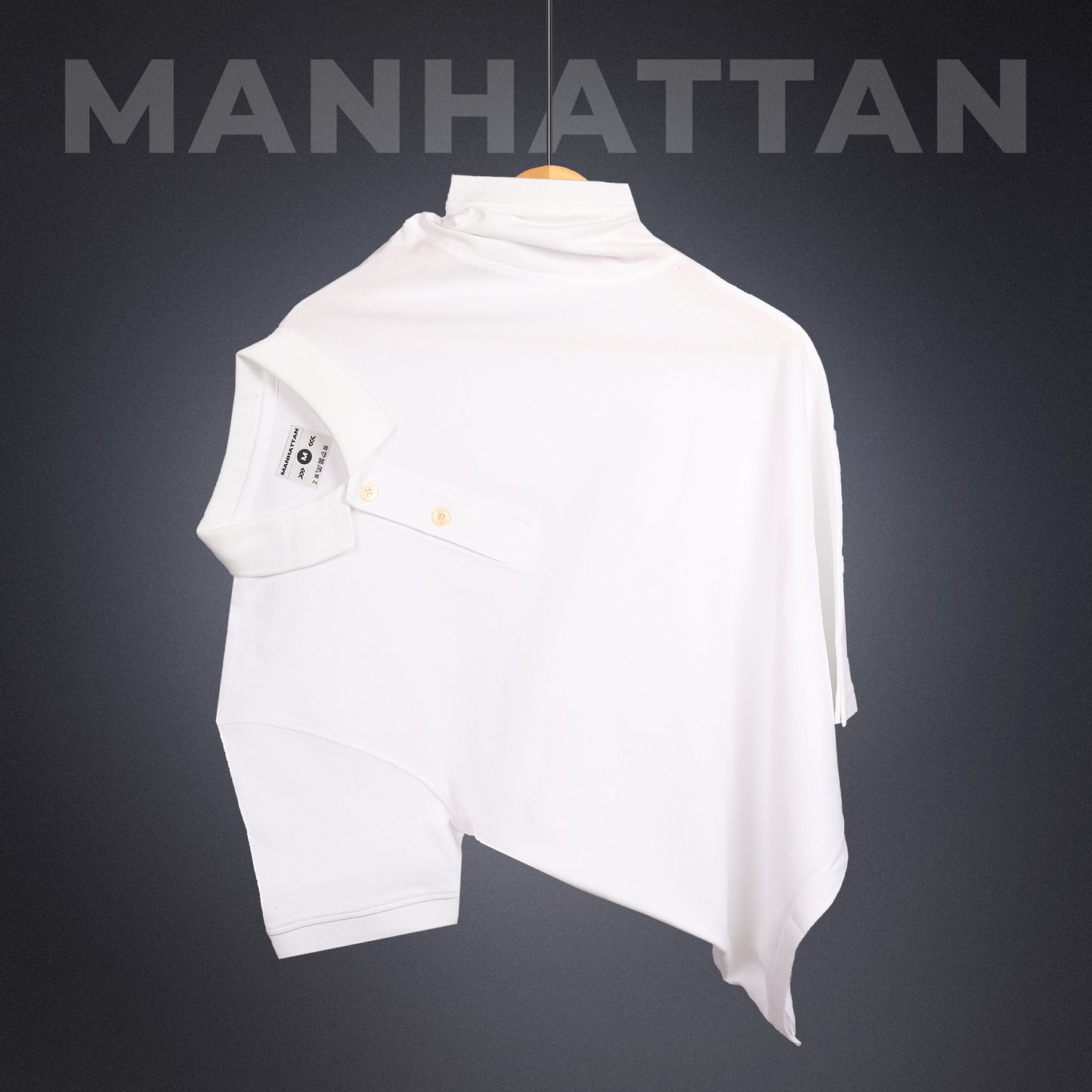 Pure Cotton Polo Plain T Shirts (White) Without Pocket