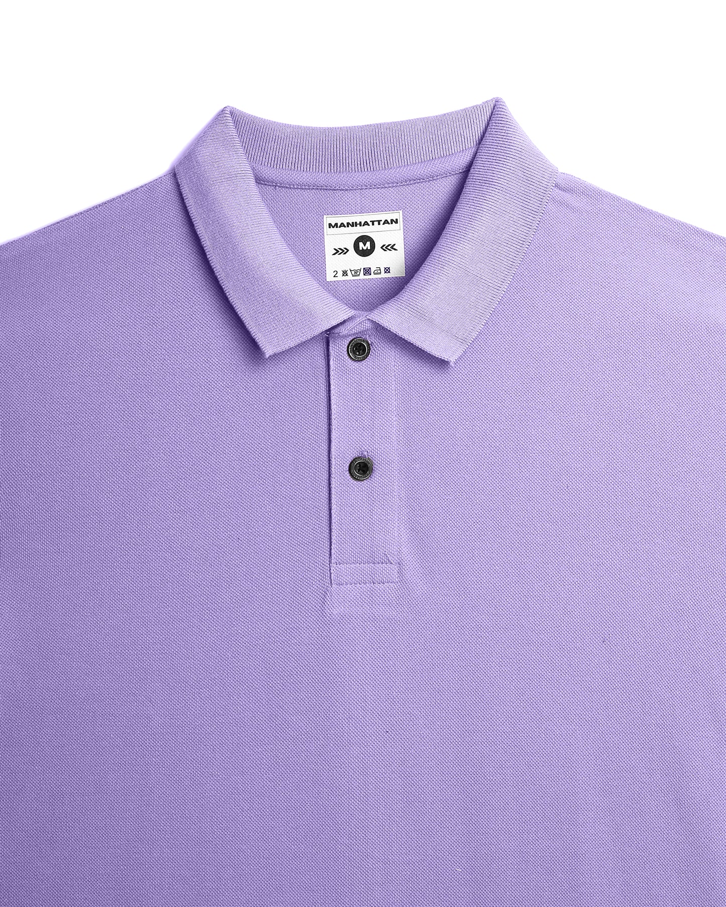 Pure Cotton Polo Plain T Shirts (Lavender) Without Pocket