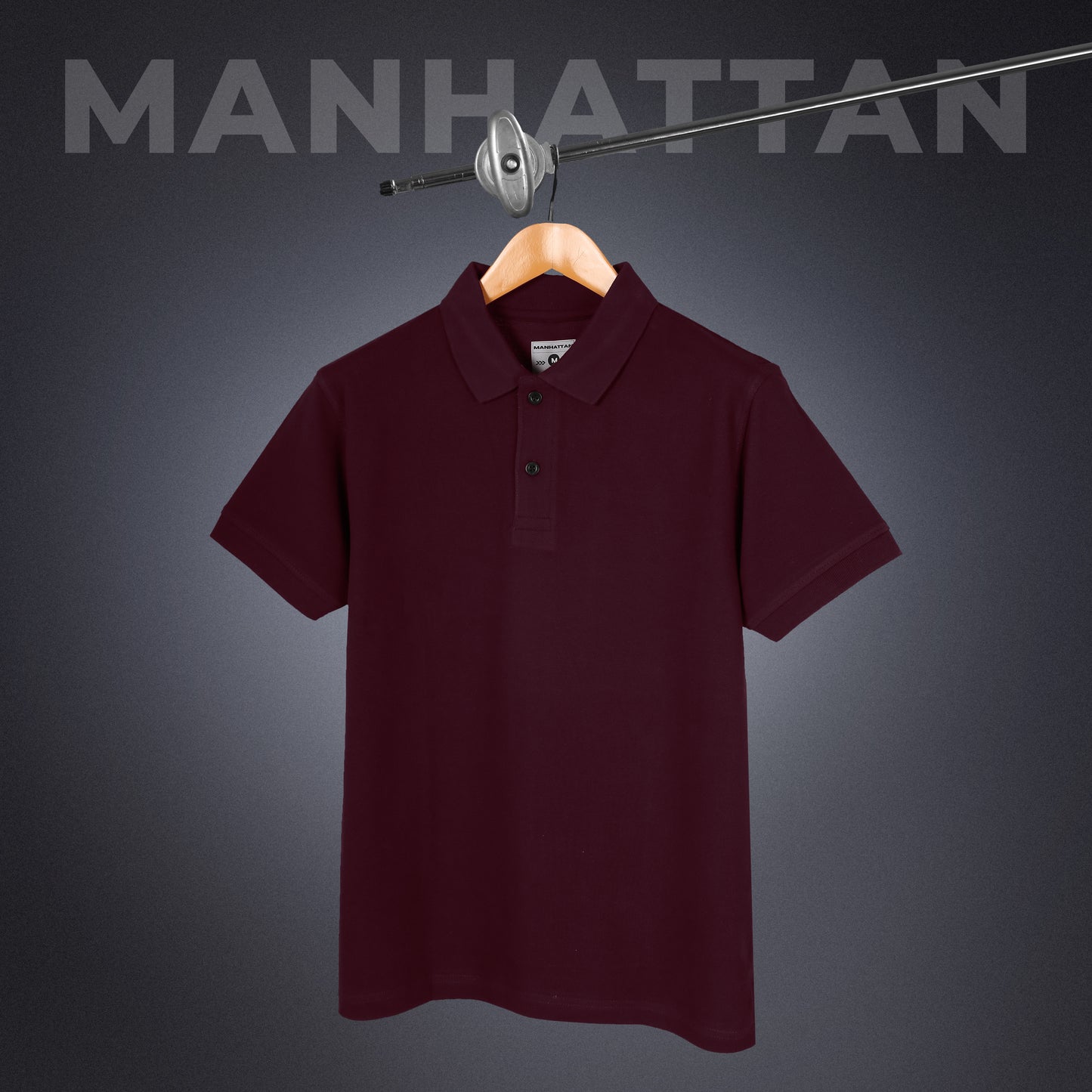 Pure Cotton Polo Plain T Shirts (Maroon) Without Pocket