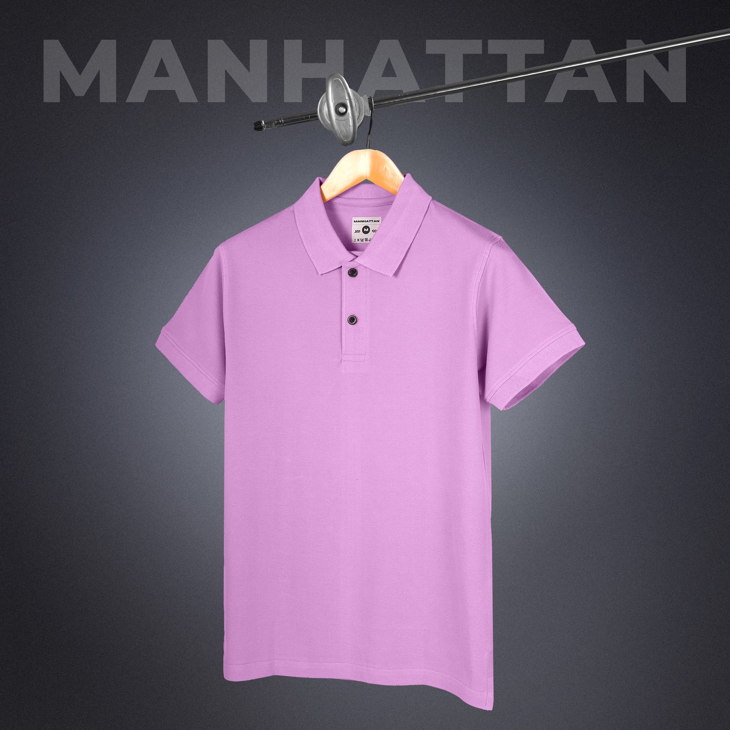 Pure Cotton Polo Plain T Shirts (Lilac) Without Pocket