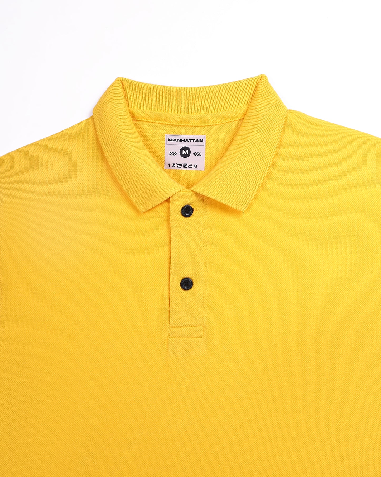 Pure Cotton Polo Plain T Shirts (Golden Yellow) Without Pocket