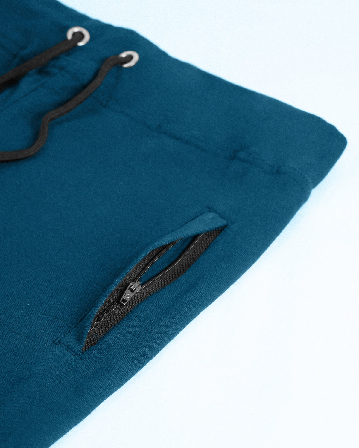 Premium Cotton Teal Blue 3/4 Shorts Regular Fit