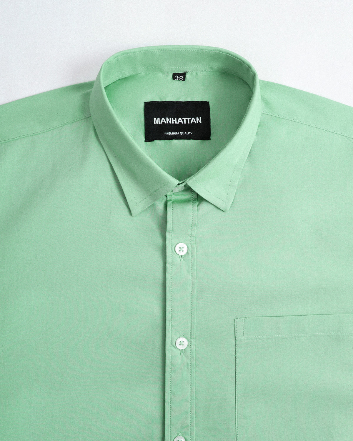 Pure Cotton Pista Green Shirts Full Sleeve