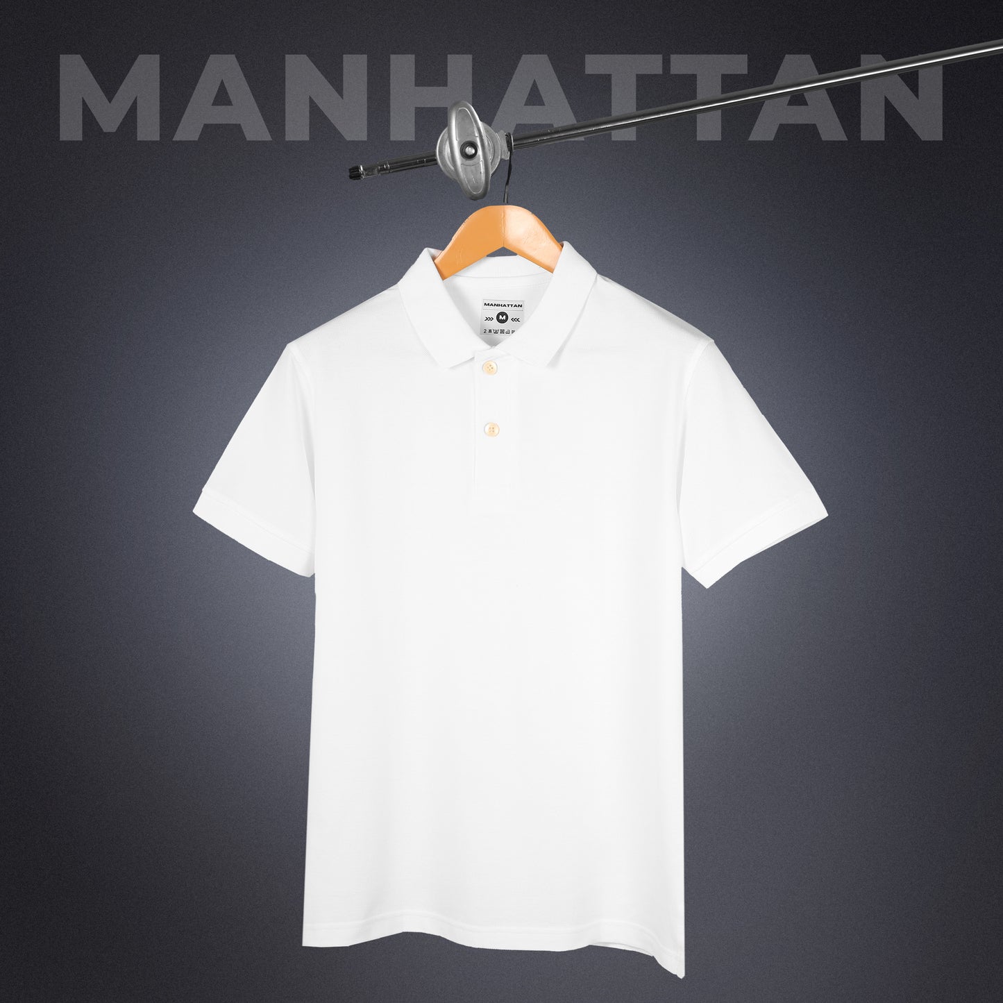 Pure Cotton Polo Plain T Shirts (White) Without Pocket