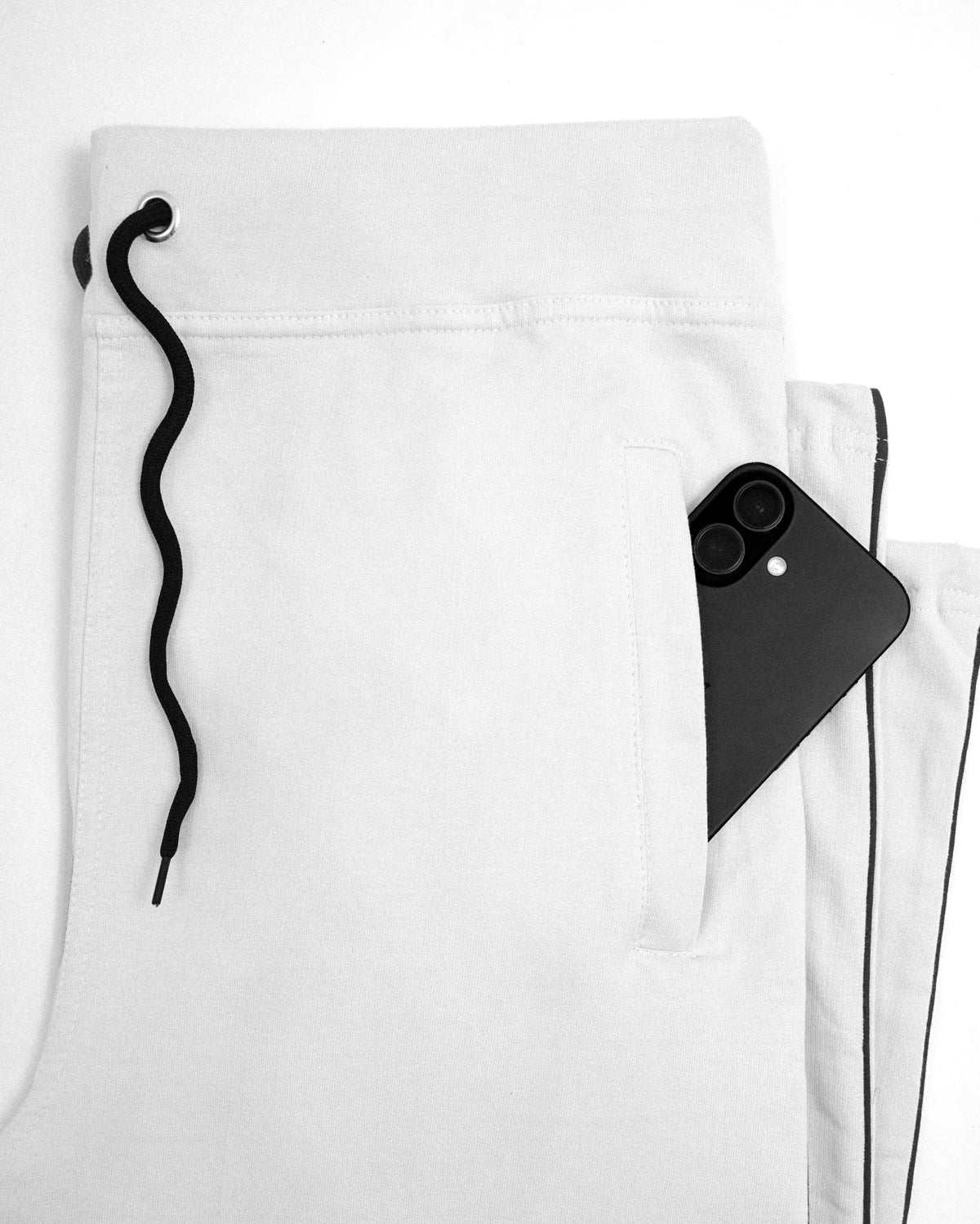 Premium Cotton White Track Pant Regular Fit