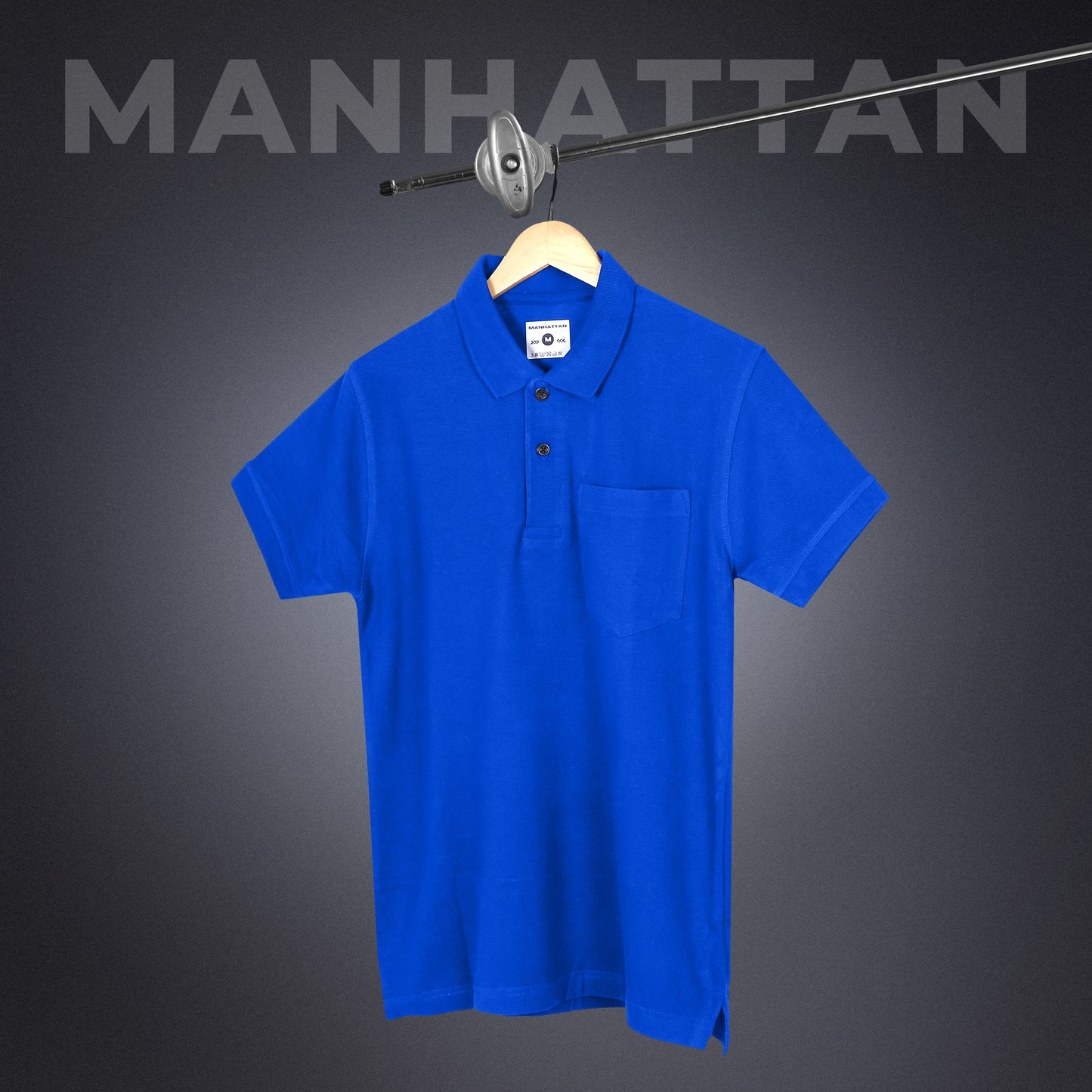 Pure Cotton Polo Pocket T shirts (Royal Blue)