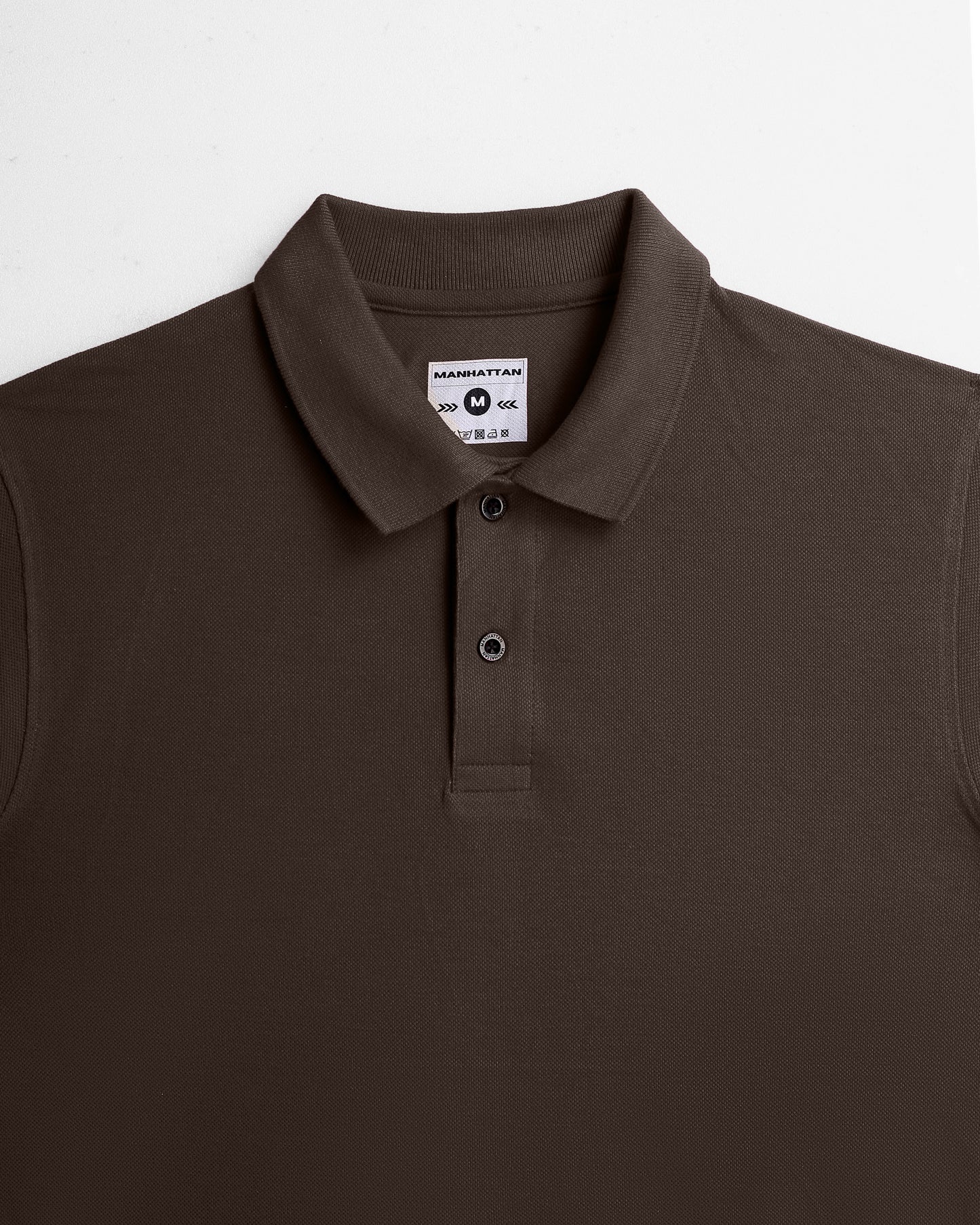 Pure Cotton Polo Plain T Shirts (Coffee Brown) Without Pocket