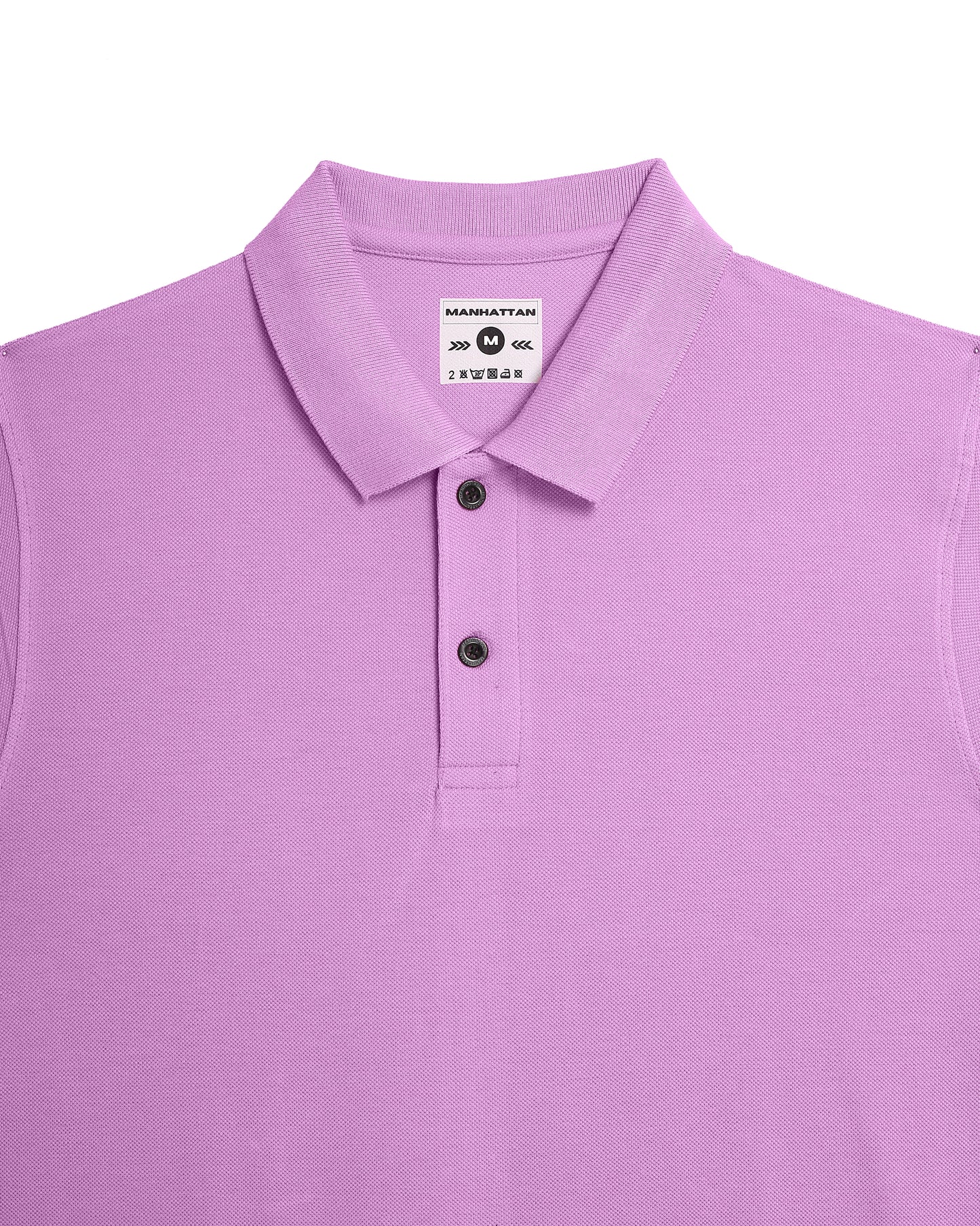 Pure Cotton Polo Plain T Shirts (Lilac) Without Pocket