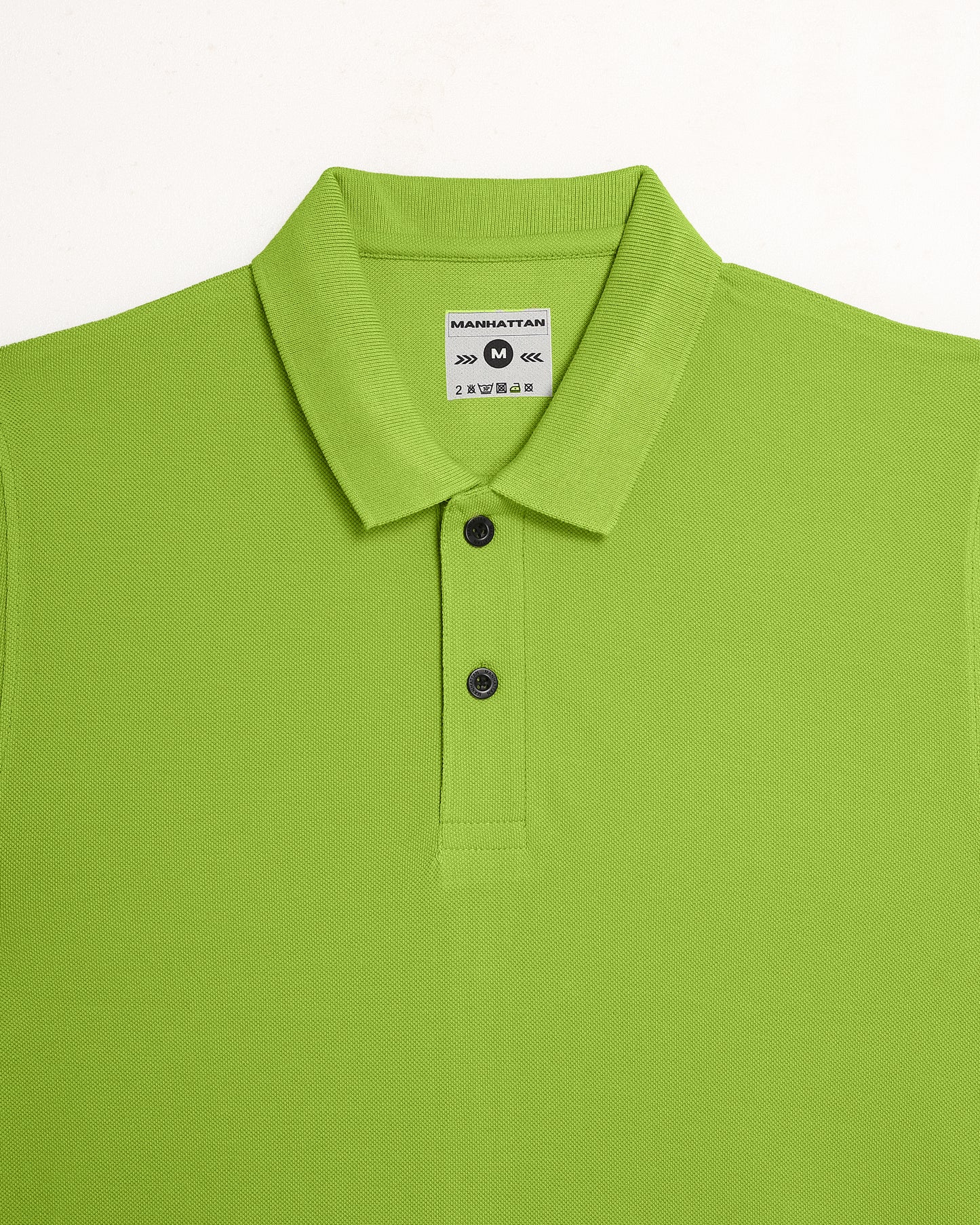 Pure Cotton Polo Plain T Shirts (Apple Green) Without Pocket