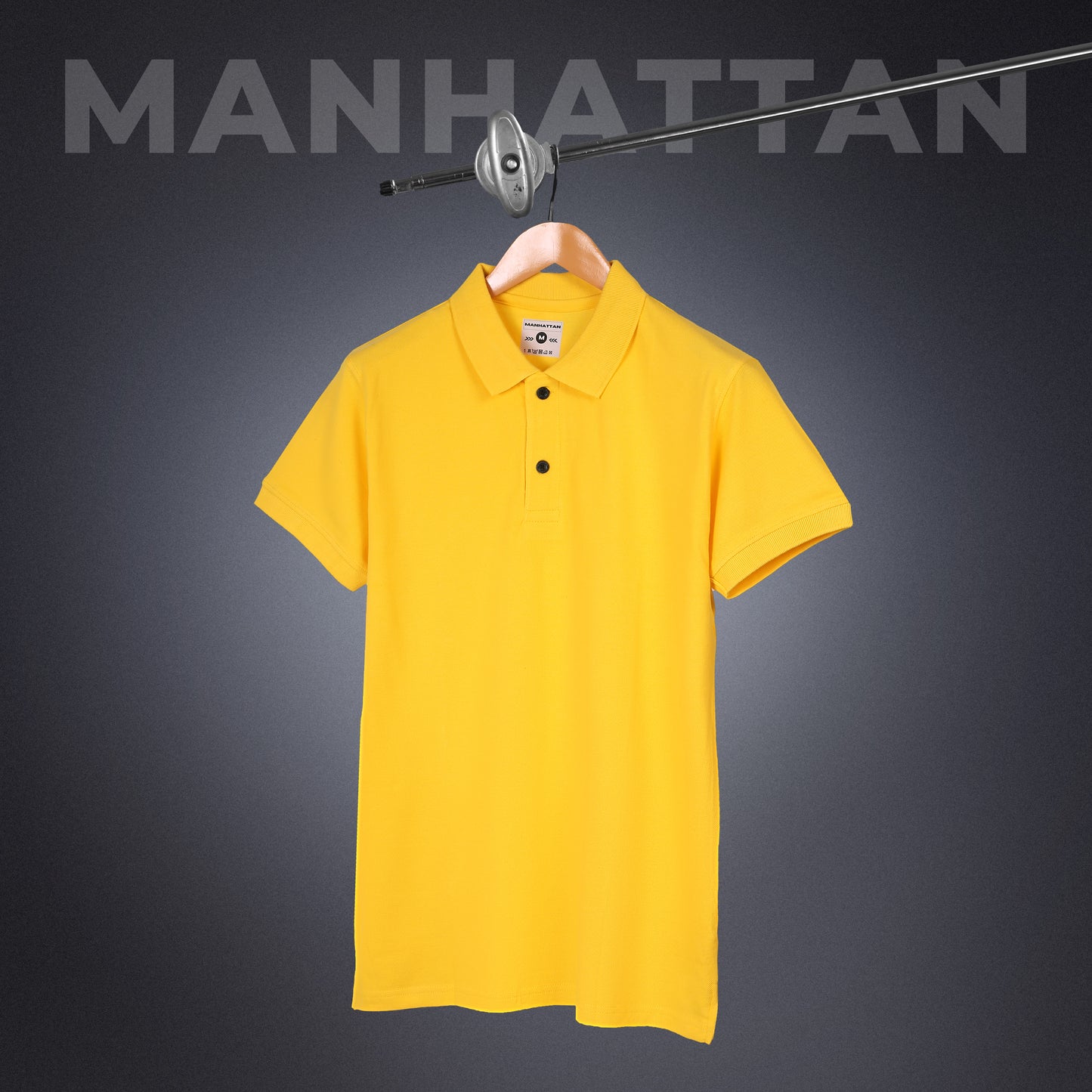 Pure Cotton Polo Plain T Shirts (Golden Yellow) Without Pocket
