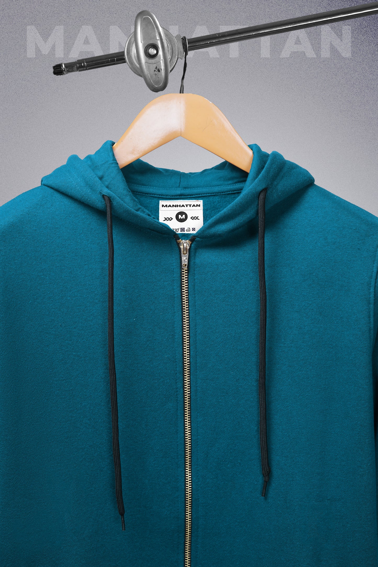 Premium Hoodies Zipper Unisex Teal Green