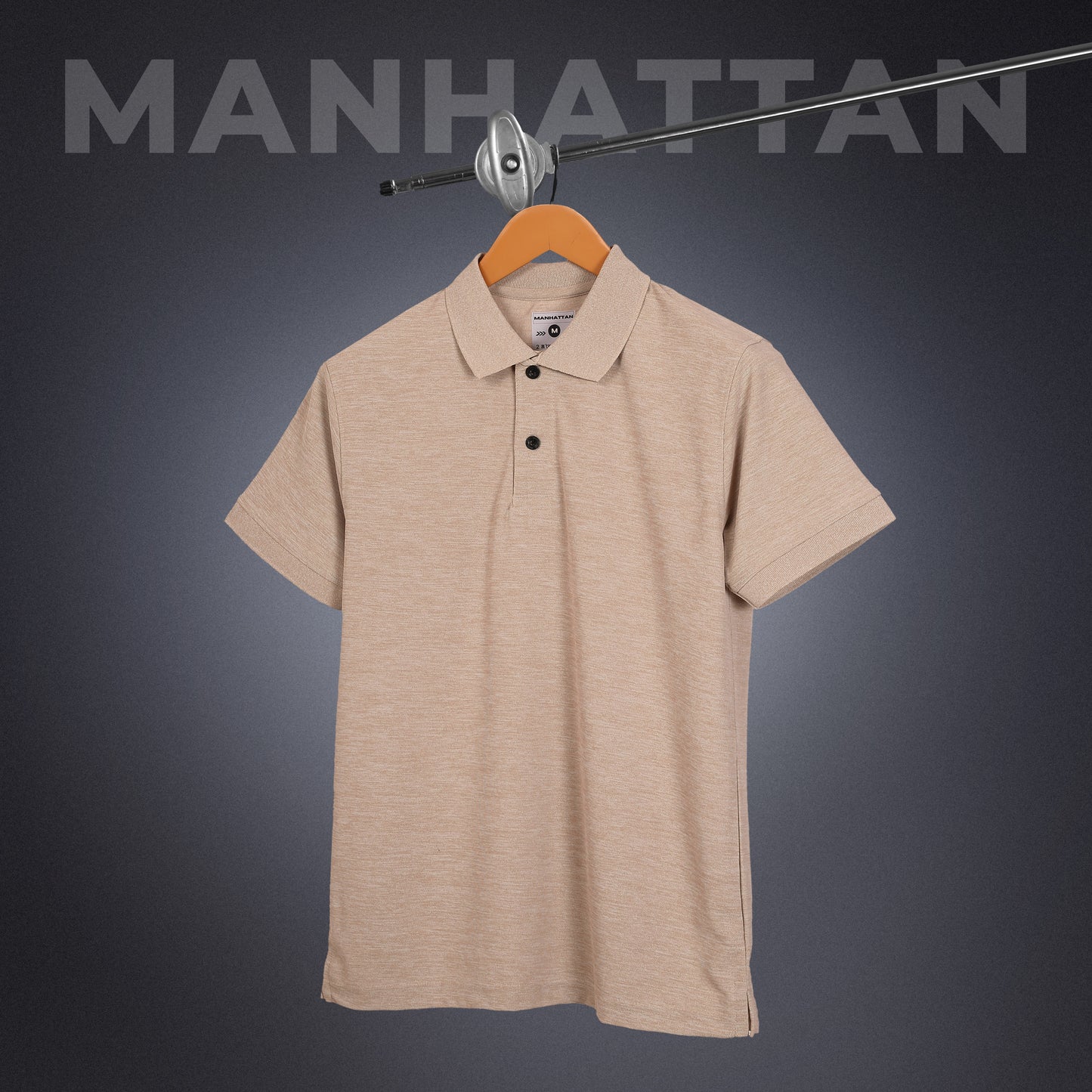 Sports Dry Fit Dark Beach Melange Polo T Shirts (Micro Polyester)