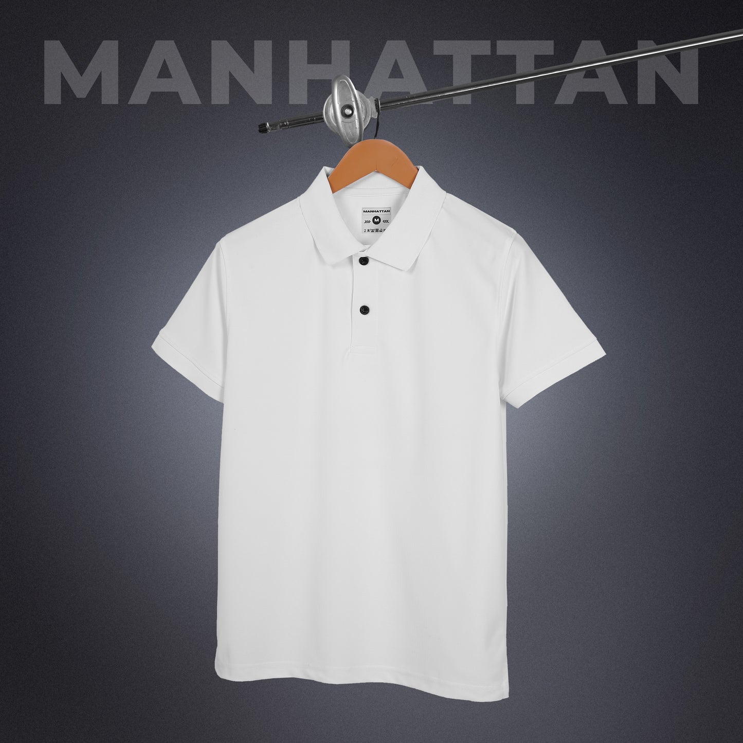 Sports Dry Fit White Polo T Shirts (Poly Cotton)