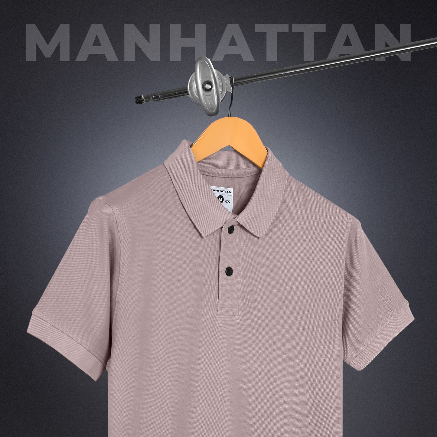 Pure Cotton Polo Plain T Shirts (Dusty Pink) Without Pocket
