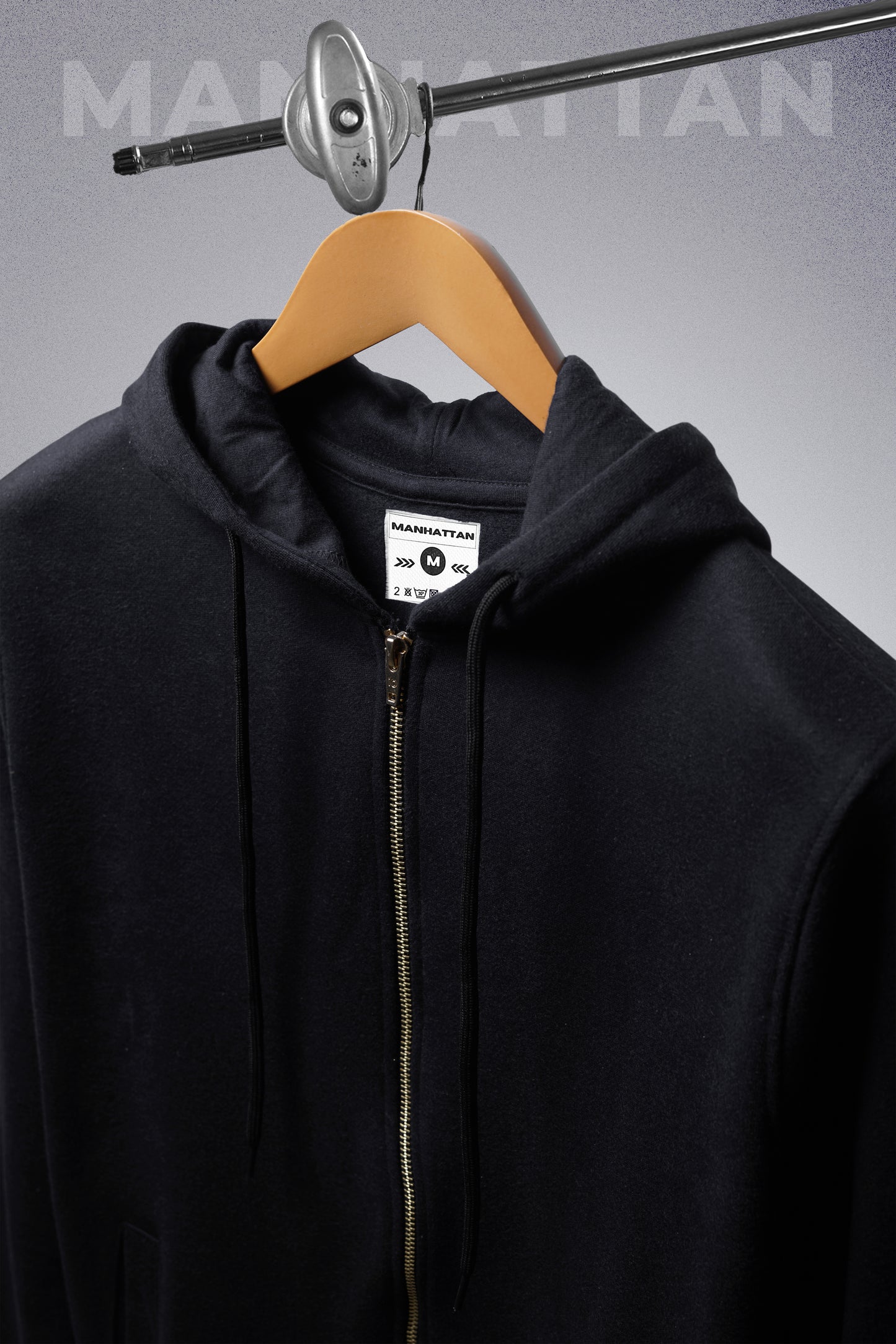 Premium Hoodies Zipper Unisex Black