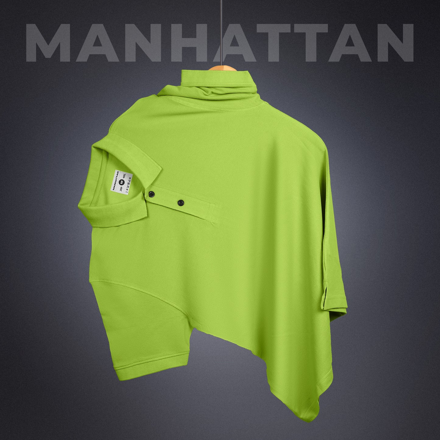 Pure Cotton Polo Plain T Shirts (Apple Green) Without Pocket