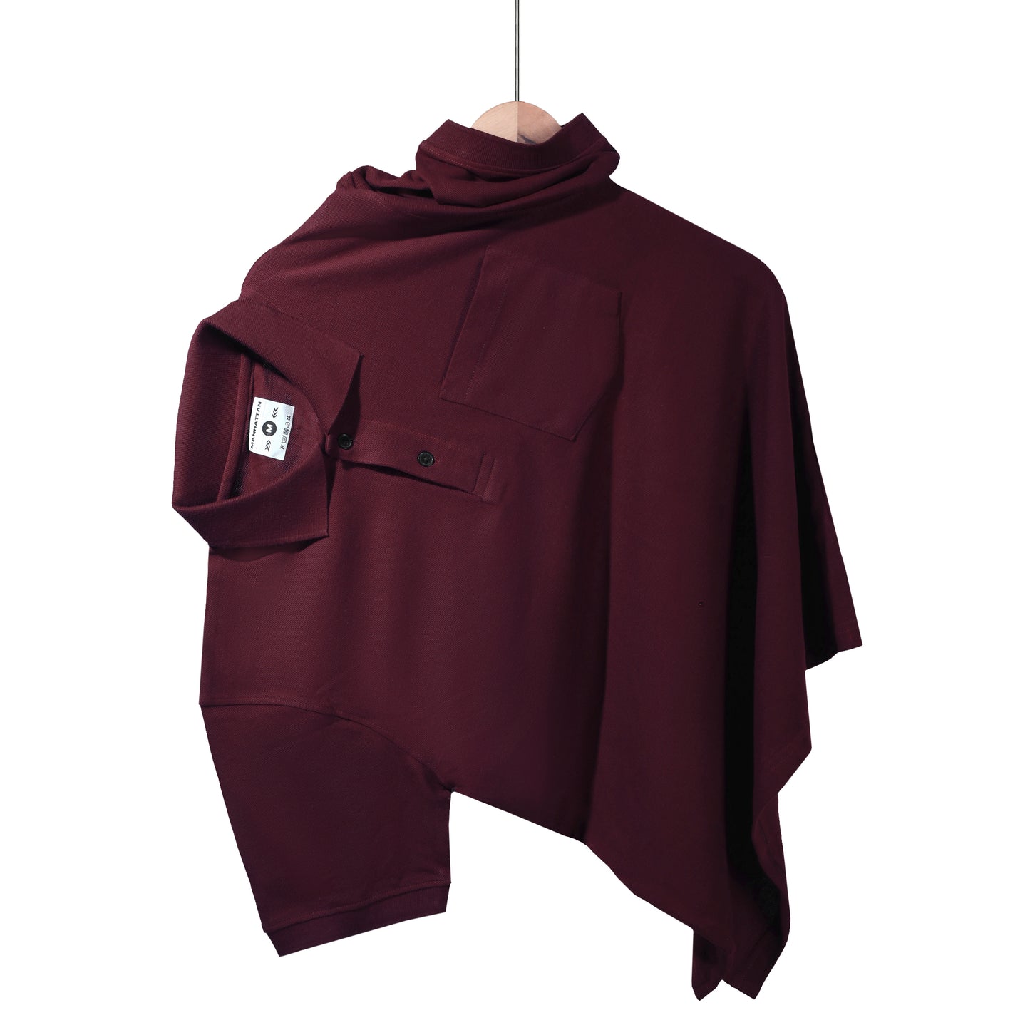 Pure Cotton Polo Pocket T Shirt (Maroon)