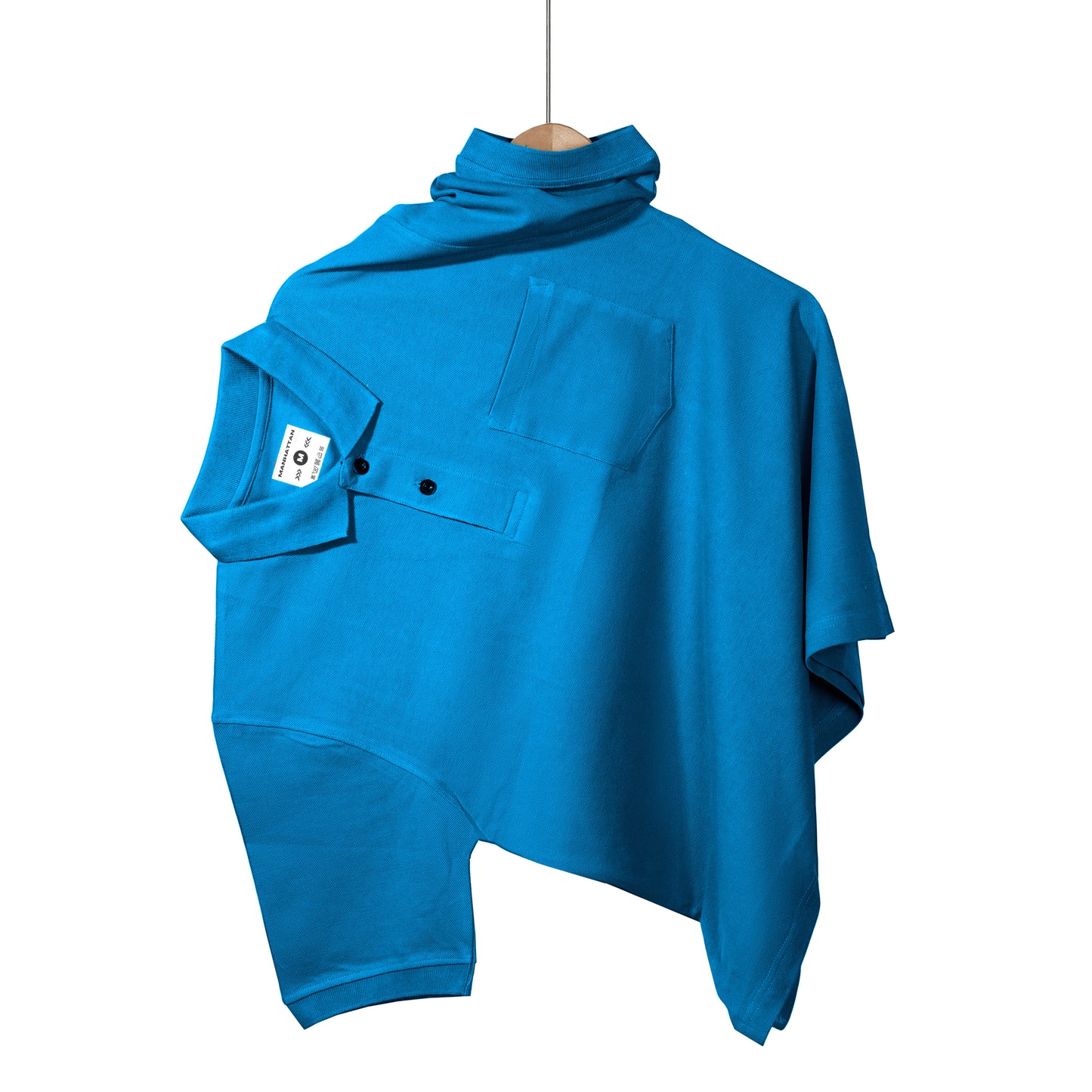 Pure Cotton Polo Pocket T Shirts (Turquoise Blue)