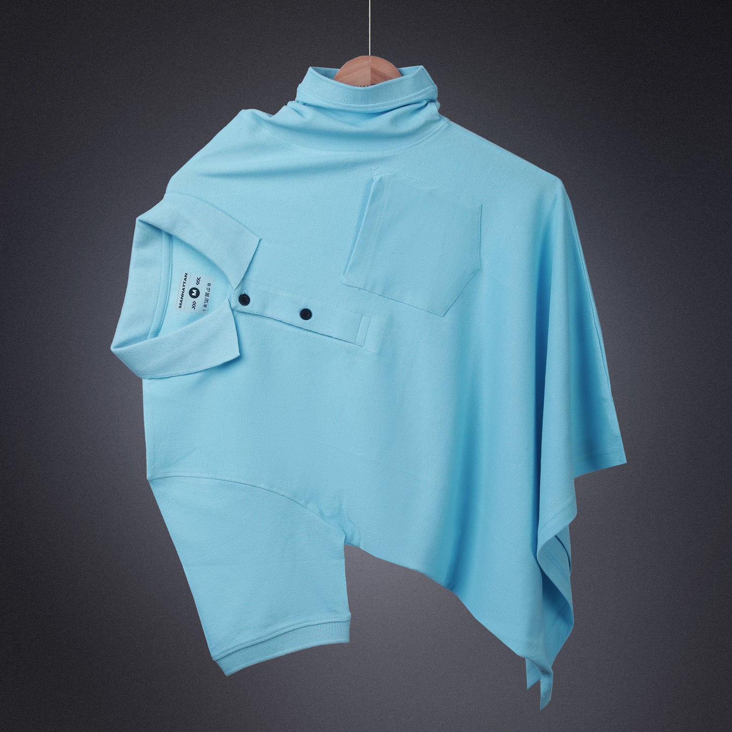 Pure Cotton Polo Pocket T Shirts (Sky Blue)