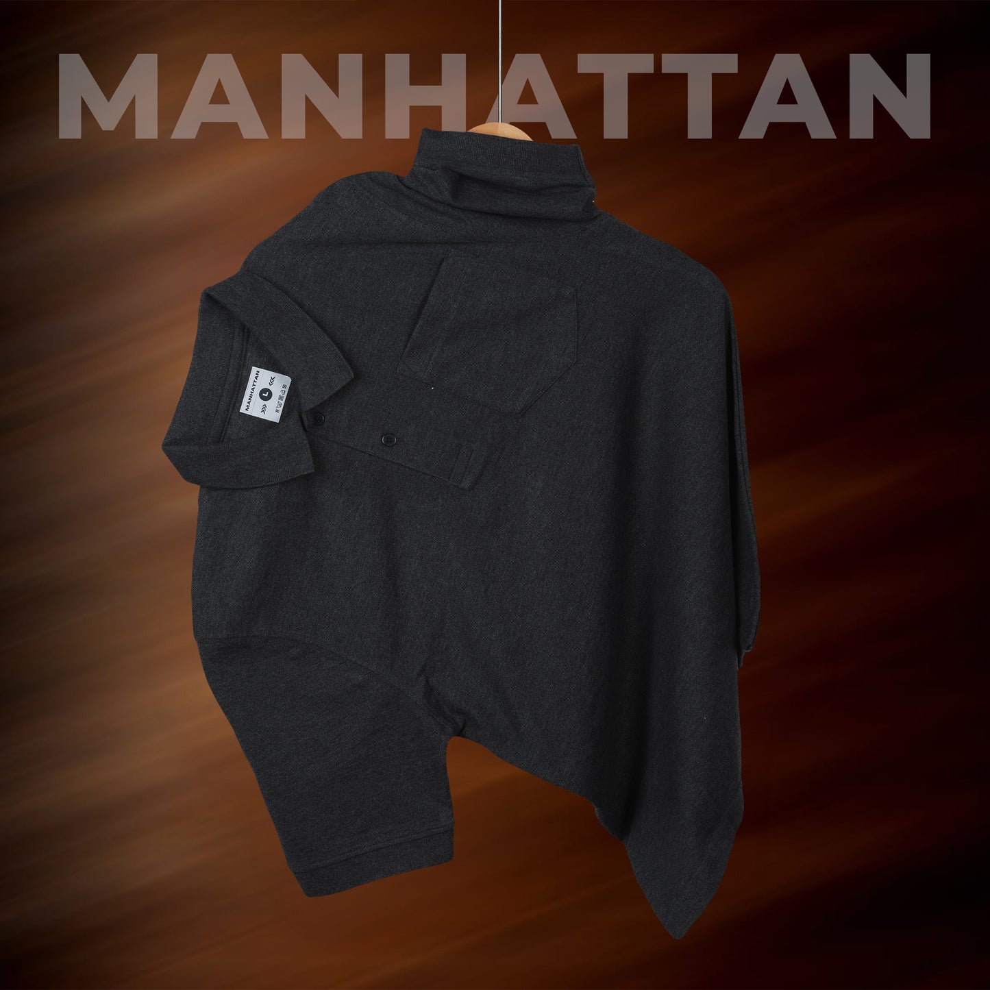 Rich in Cotton Polo Pocket T Shirts (Dark Grey)