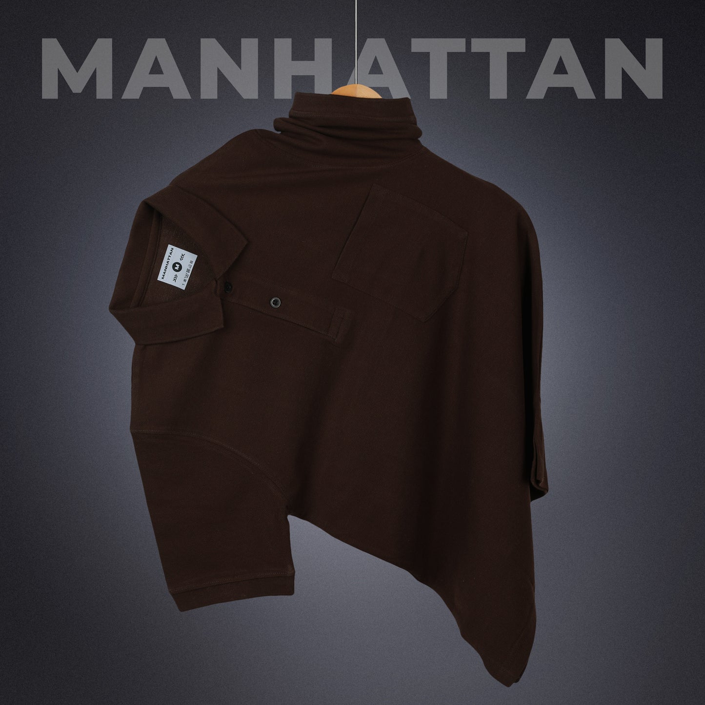 Pure Cotton Polo Pocket T Shirt (Coffee Brown)