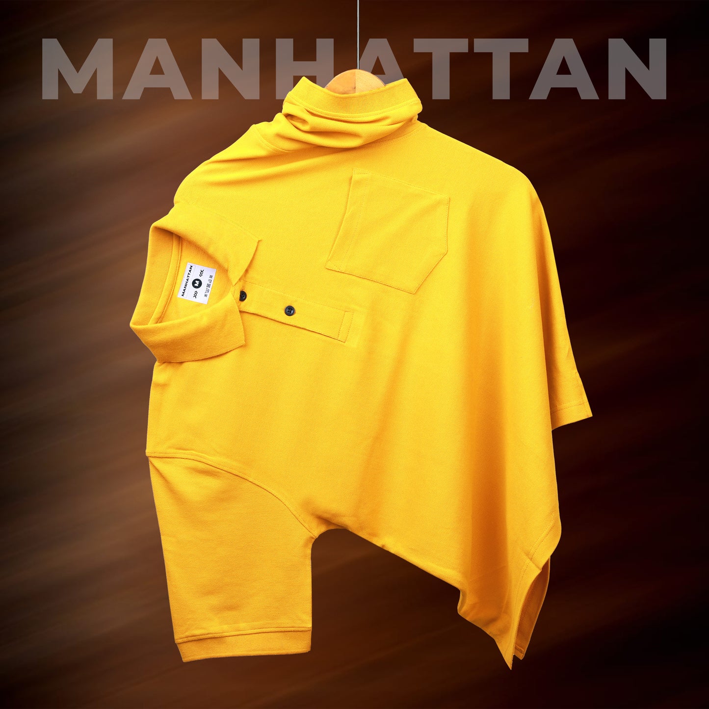 Pure Cotton Polo Pocket T Shirt (Golden Yellow)