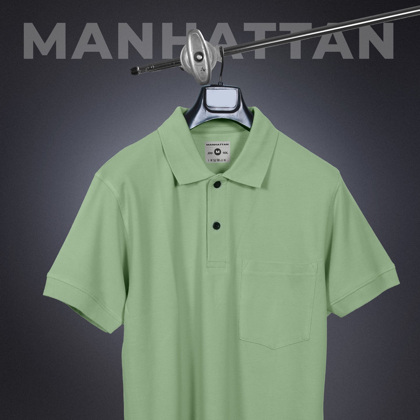 Pure Cotton Polo Pocket T shirts (Light Pista)