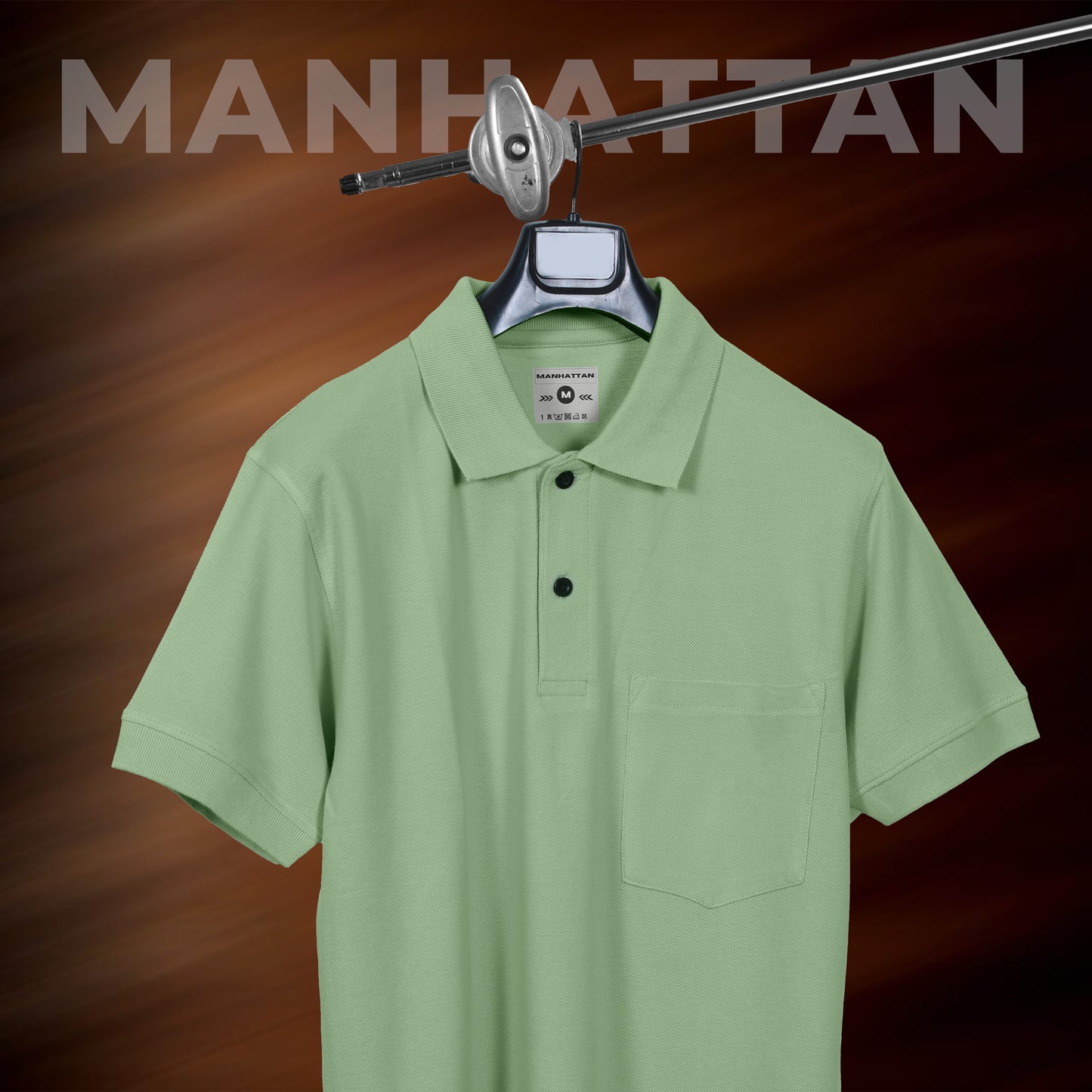 Pure Cotton Polo Pocket T shirts (Light Pista)