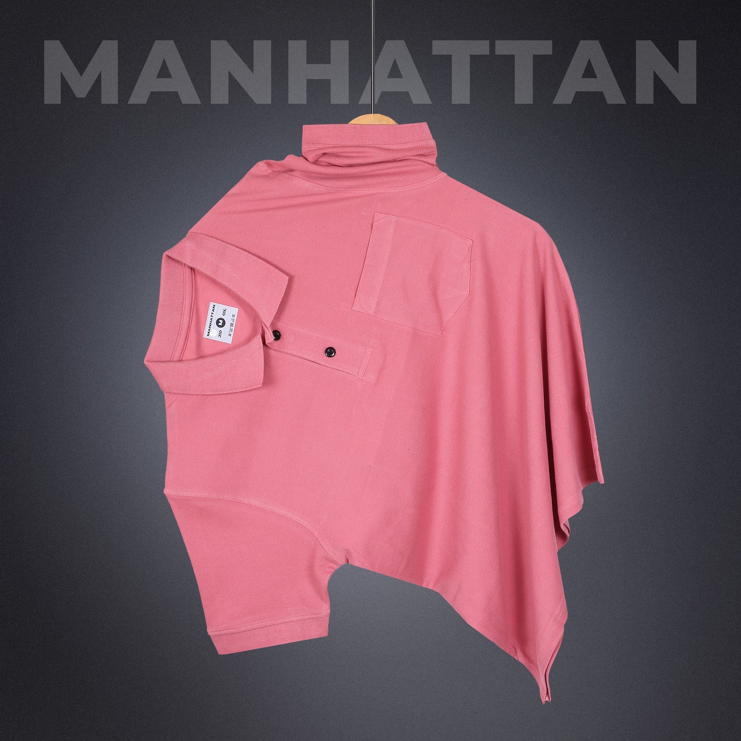 Pure Cotton Polo Pocket T shirts (Bubble Gum Pink)