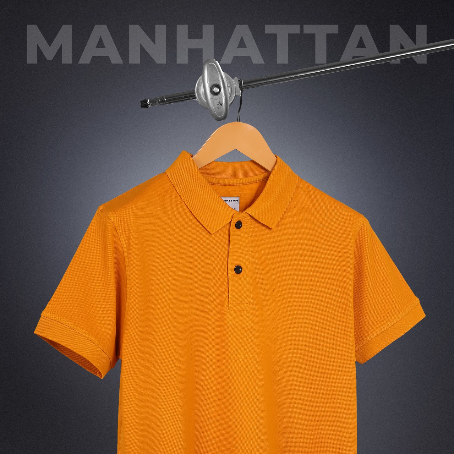 Pure Cotton Polo Plain T Shirts (Golden Mustard) Without Pocket