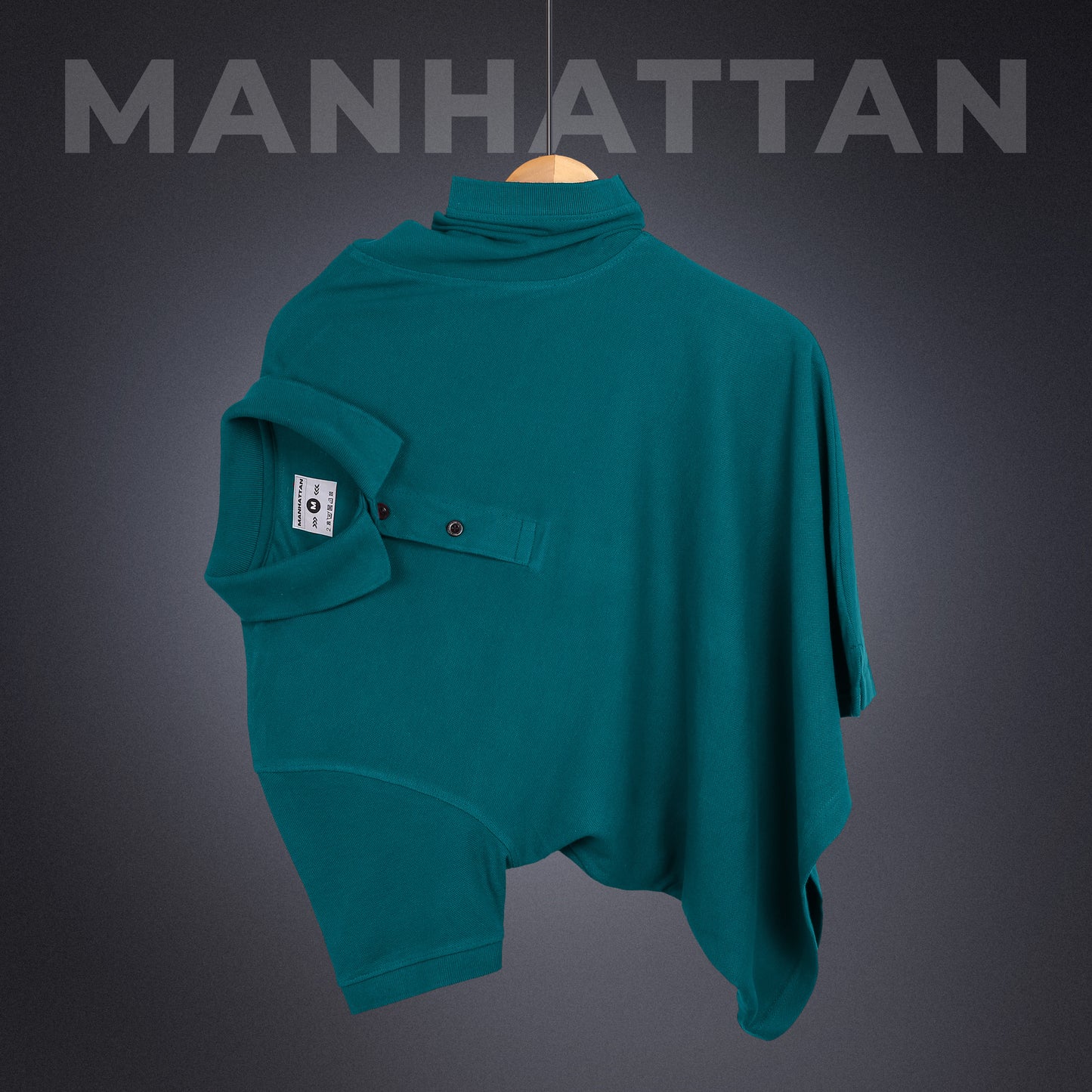 Pure Cotton Polo Plain T Shirts (Teal Green) Without Pocket