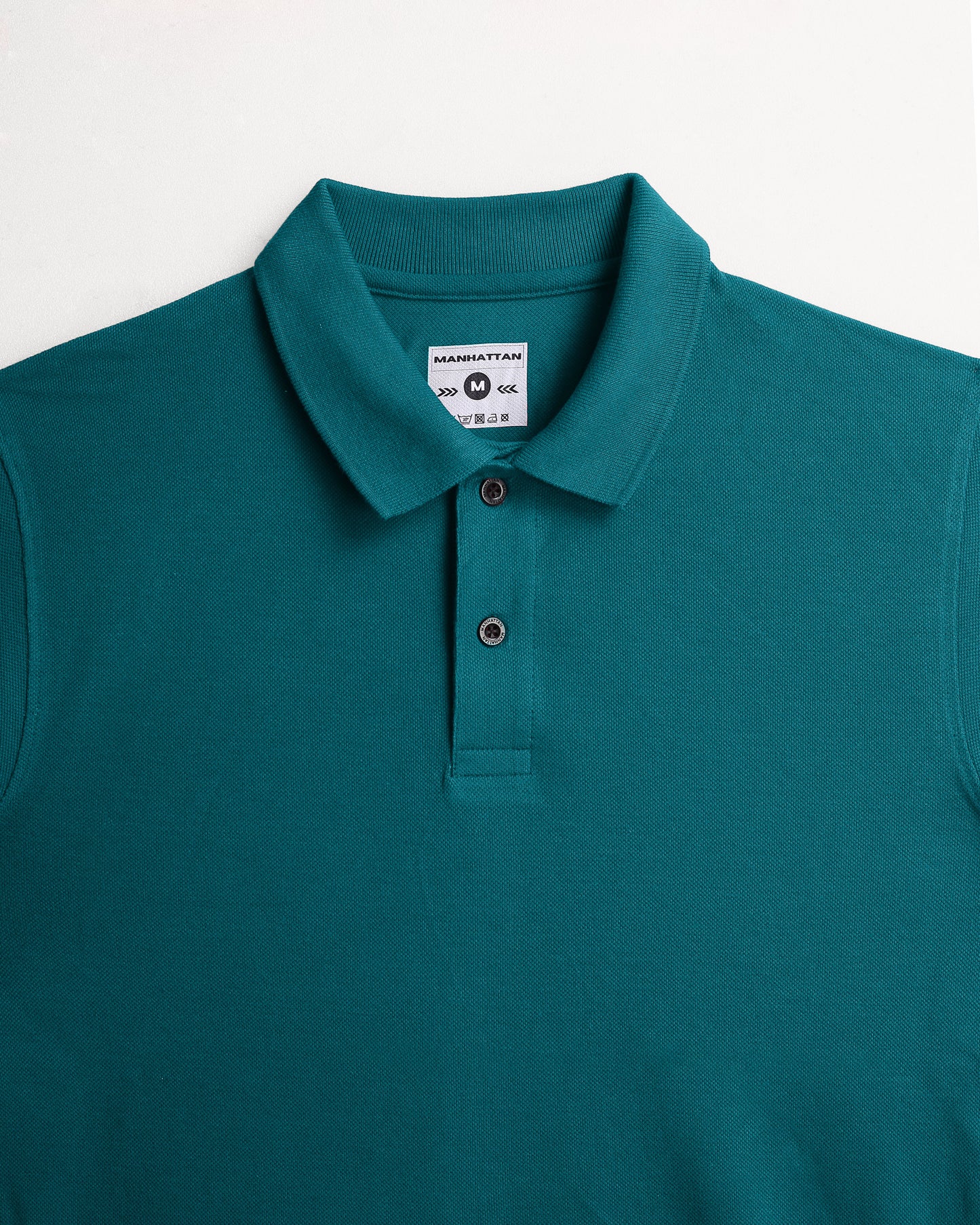 Pure Cotton Polo Plain T Shirts (Teal Green) Without Pocket