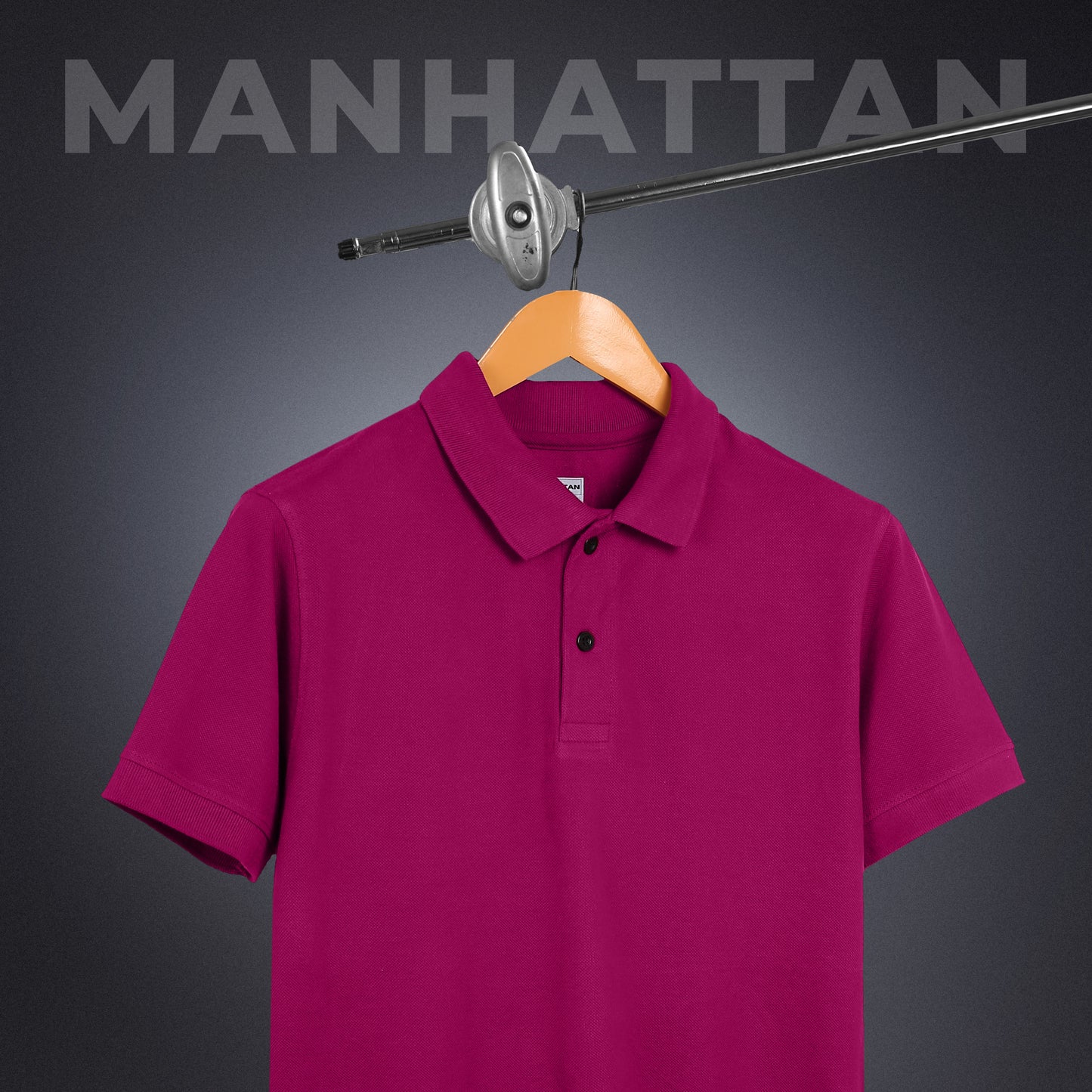 Pure Cotton Polo Plain T Shirts (Wine Red) Without Pocket
