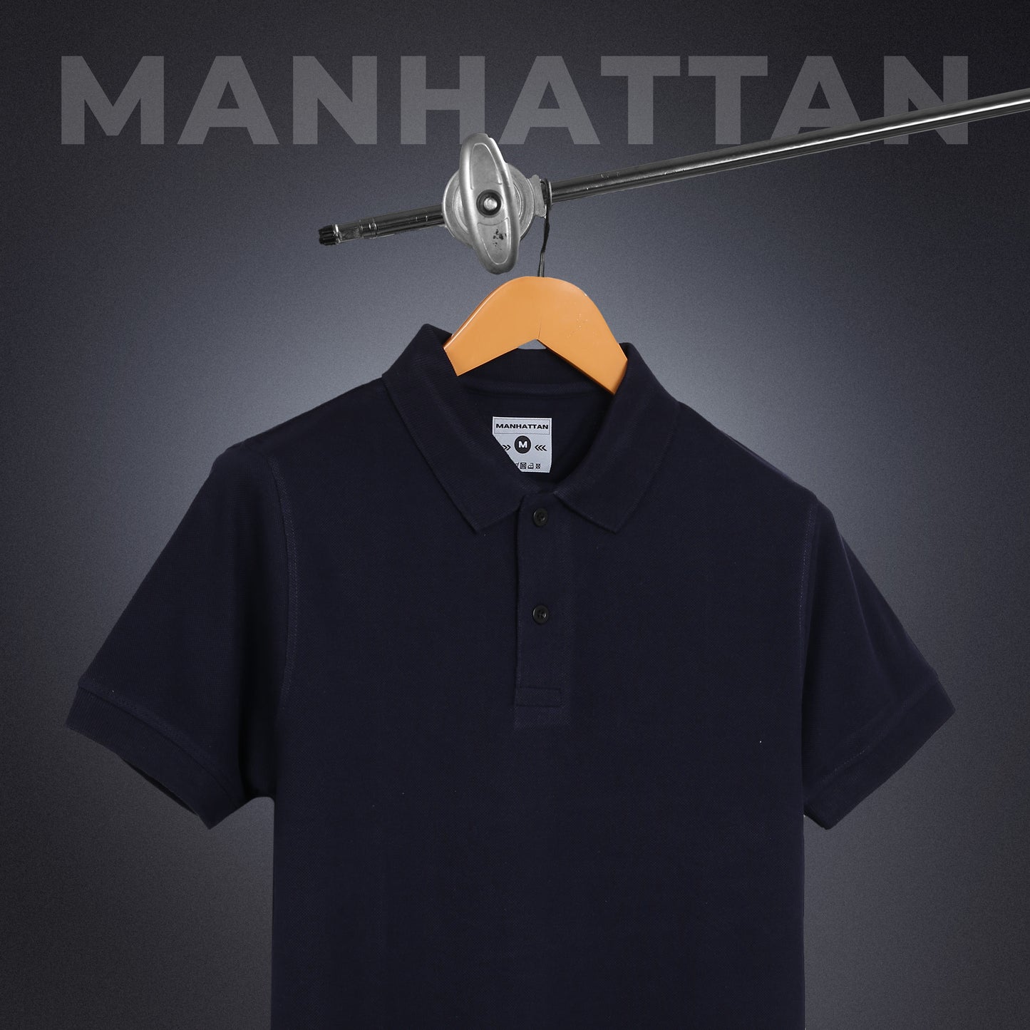 Pure Cotton Polo Plain T Shirts (Navy) Without Pocket