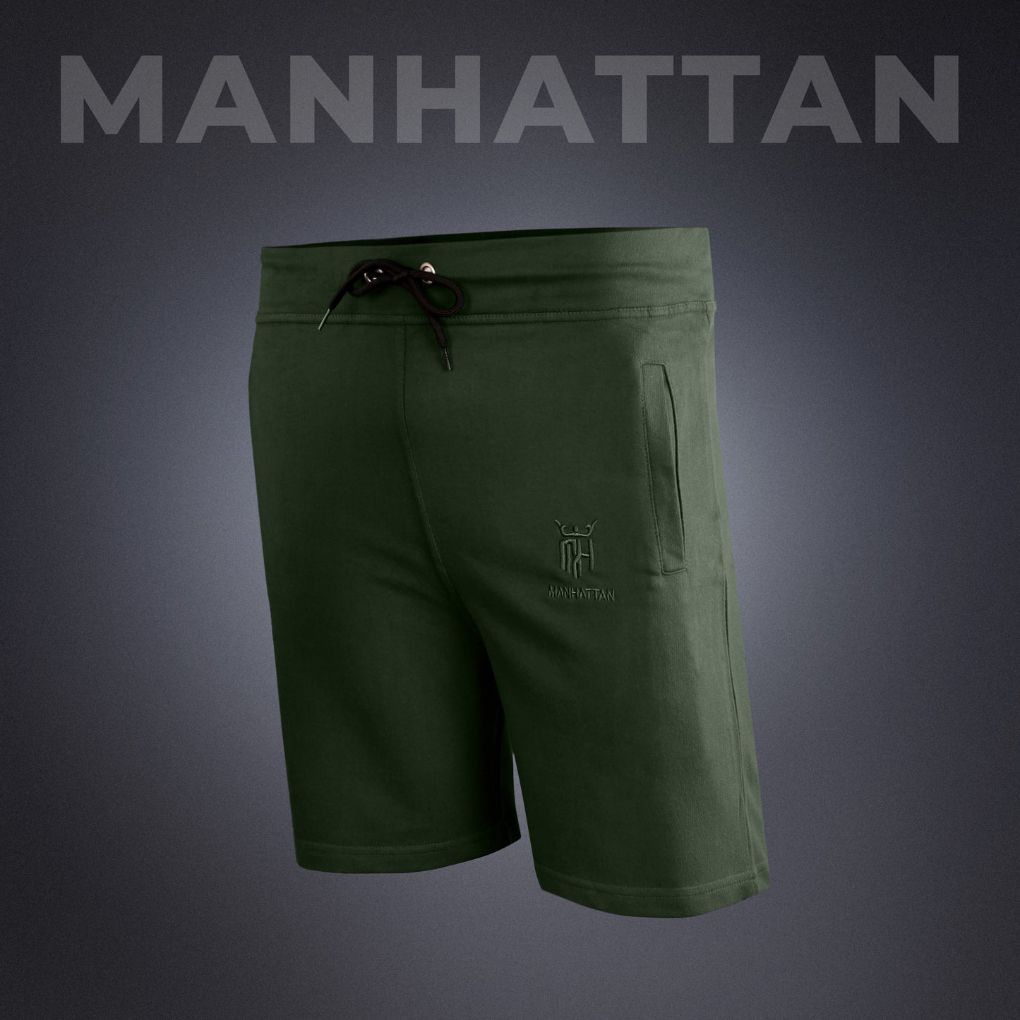 Premium Cotton Military Green Shorts Regular Fit