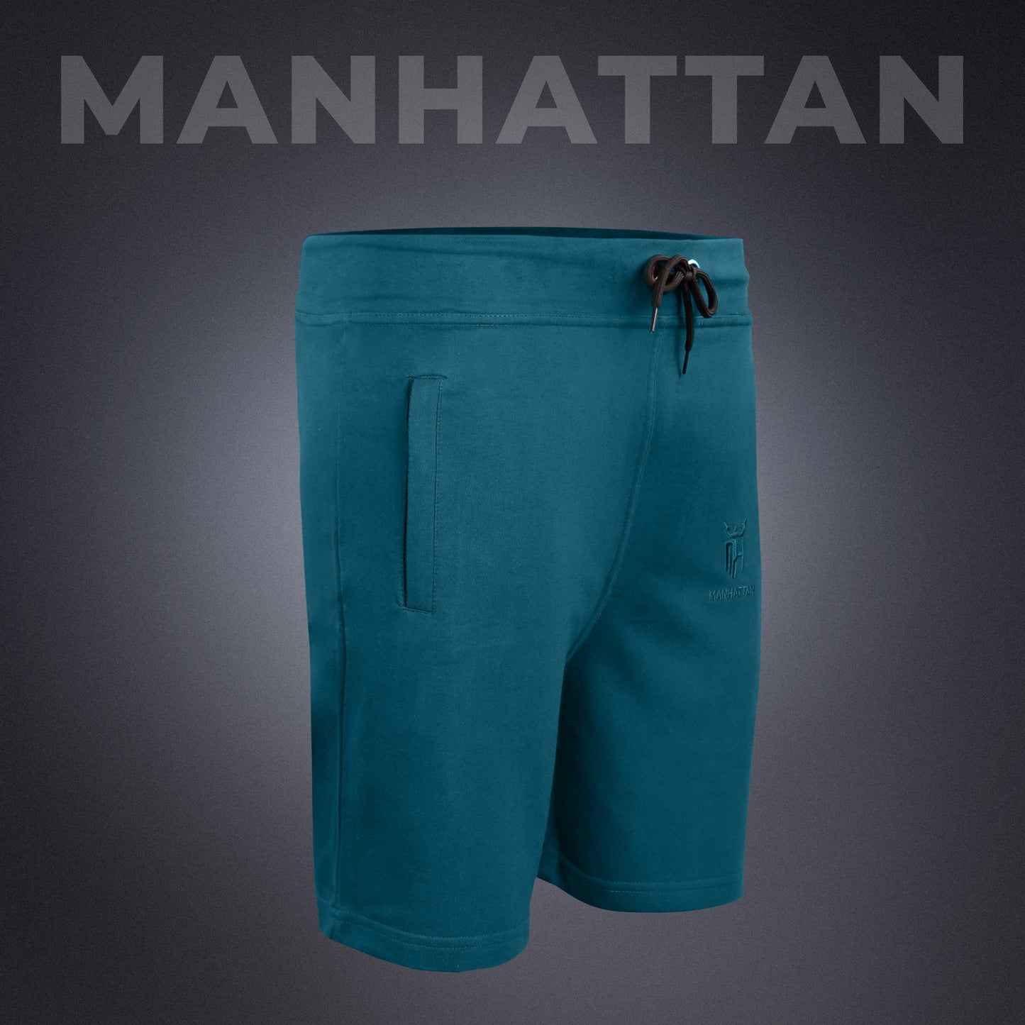 Premium Cotton Teal Blue Shorts Regular Fit