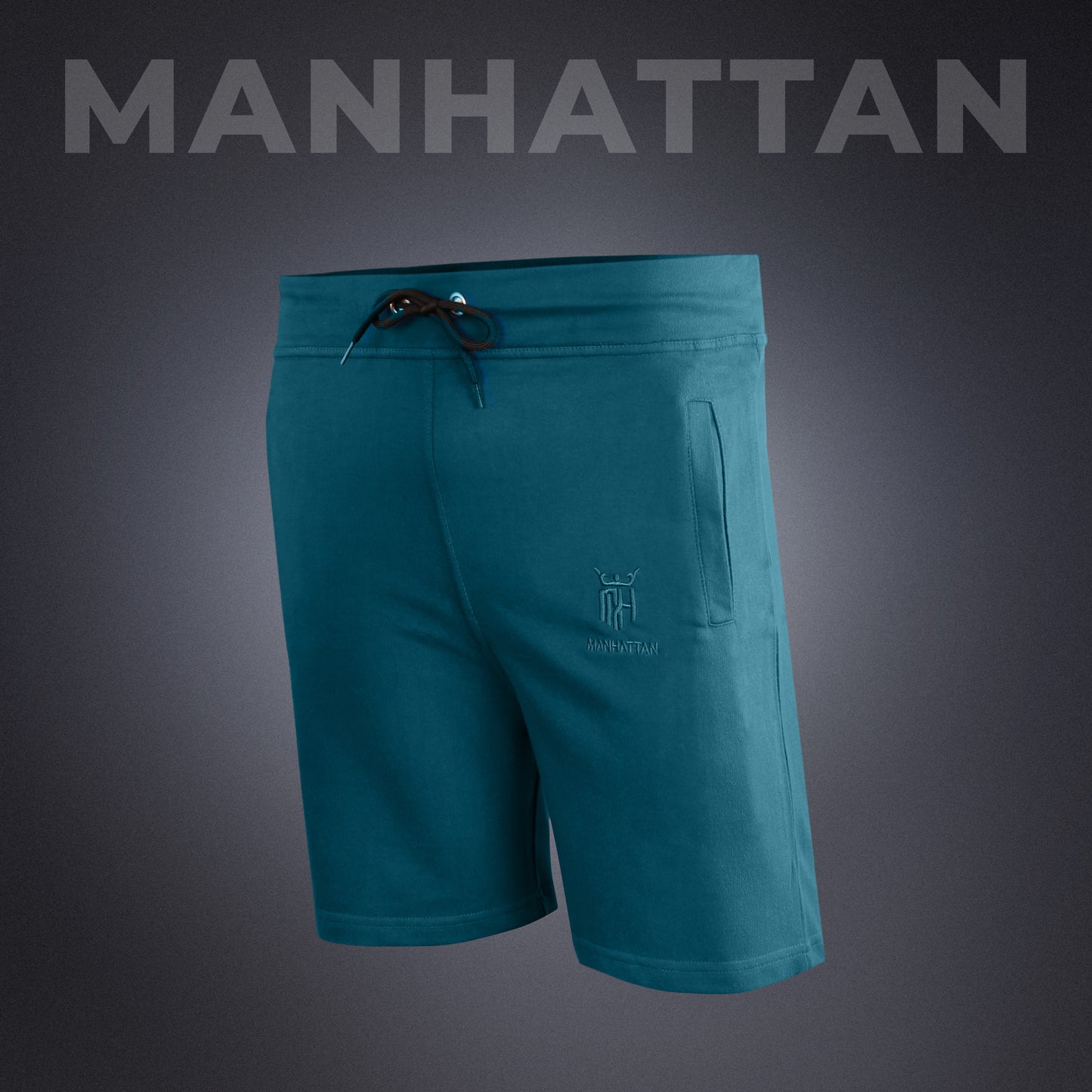 Premium Cotton Teal Blue Shorts Regular Fit