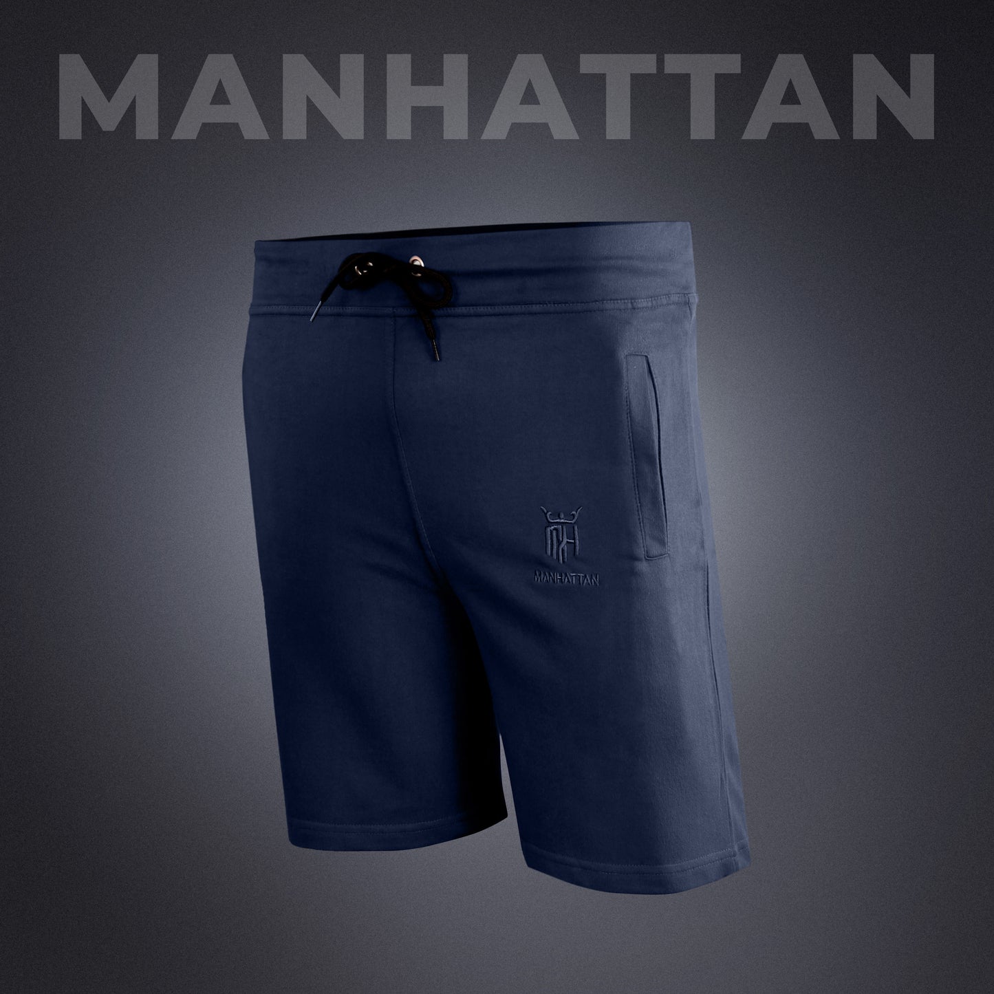 Premium Cotton Navy Blue Shorts Regular Fit