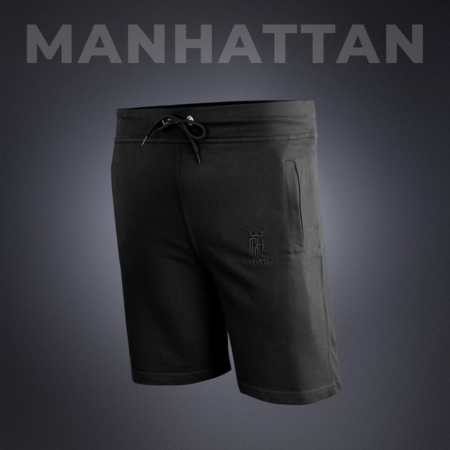 Premium Cotton Black Shorts Regular Fit