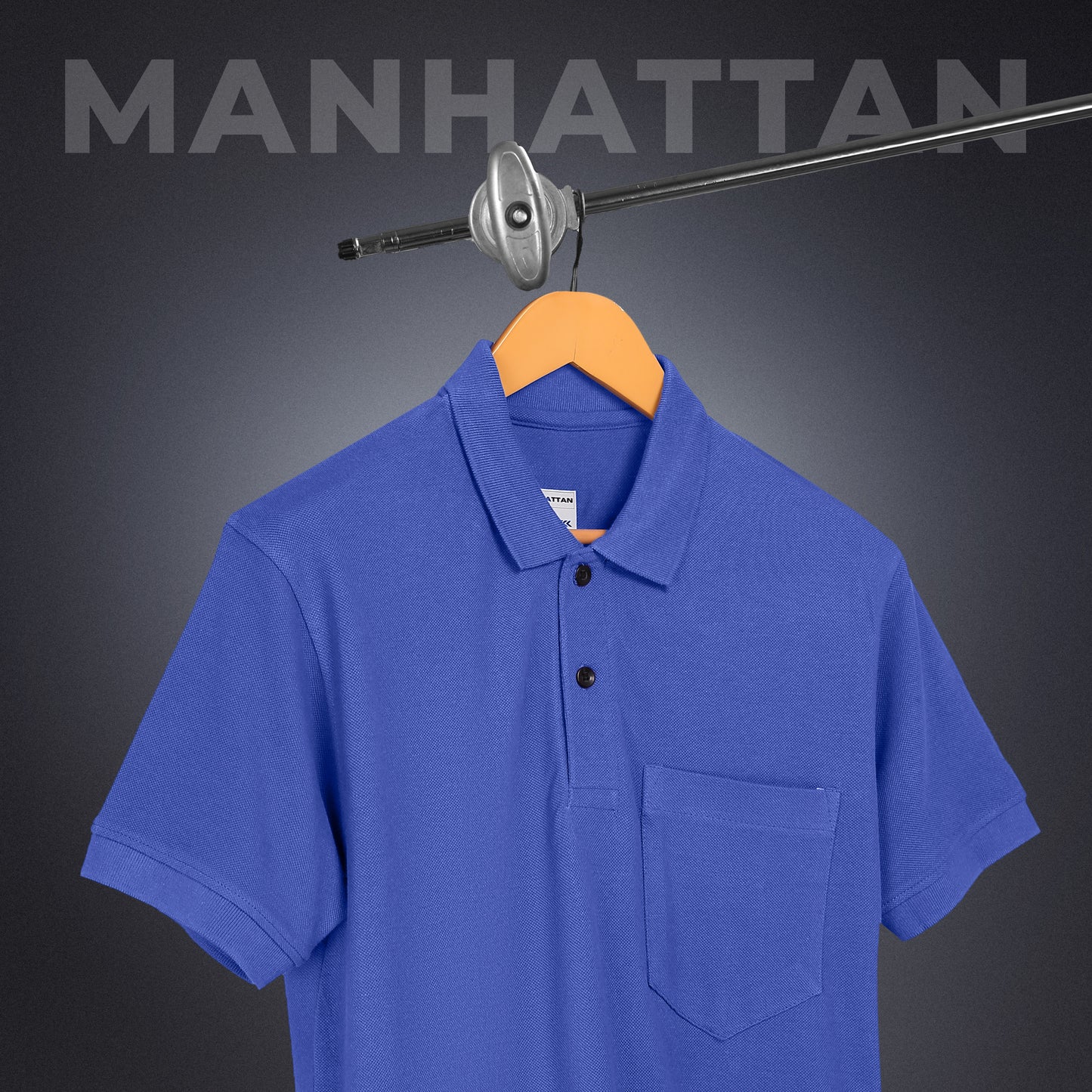 Pure Cotton Polo Pocket T shirts (Cobalt Blue)